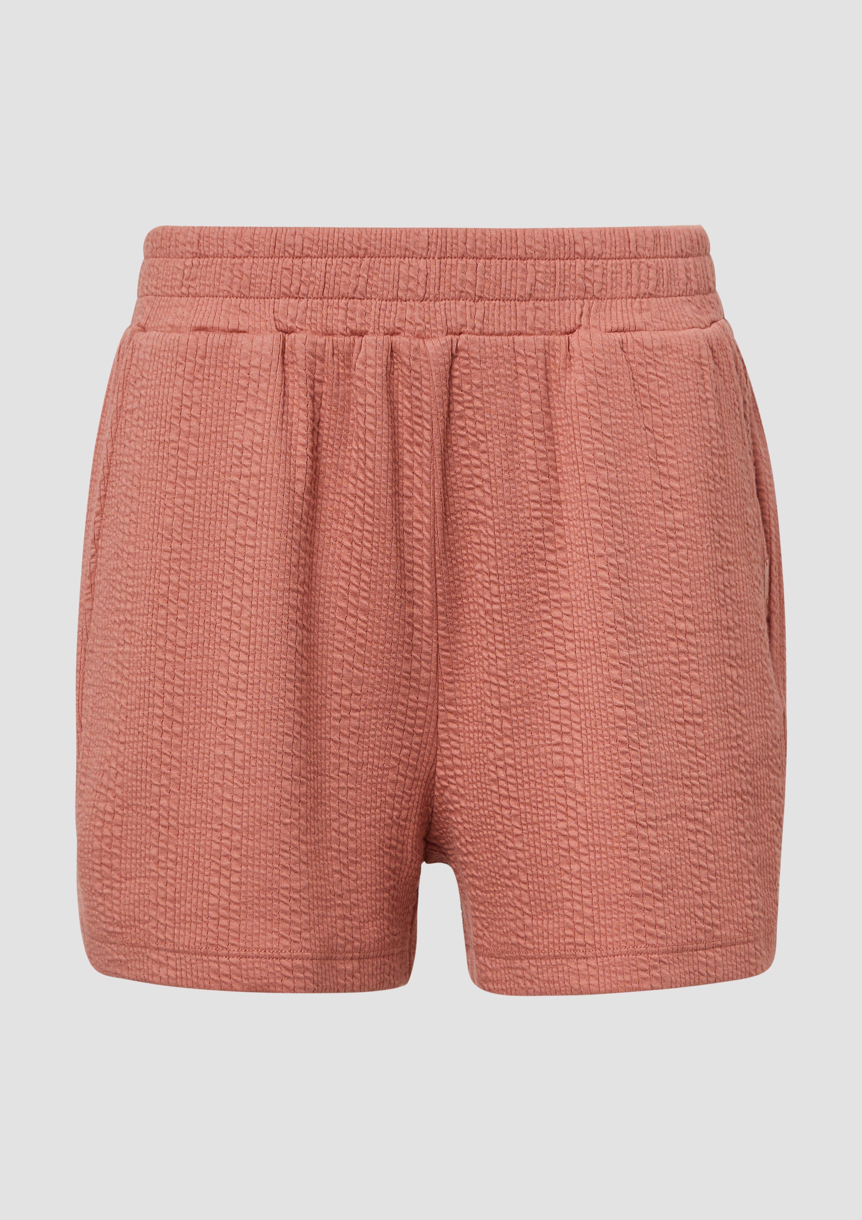 QS - Strukturierte Jersey-Shorts, Damen, Orange