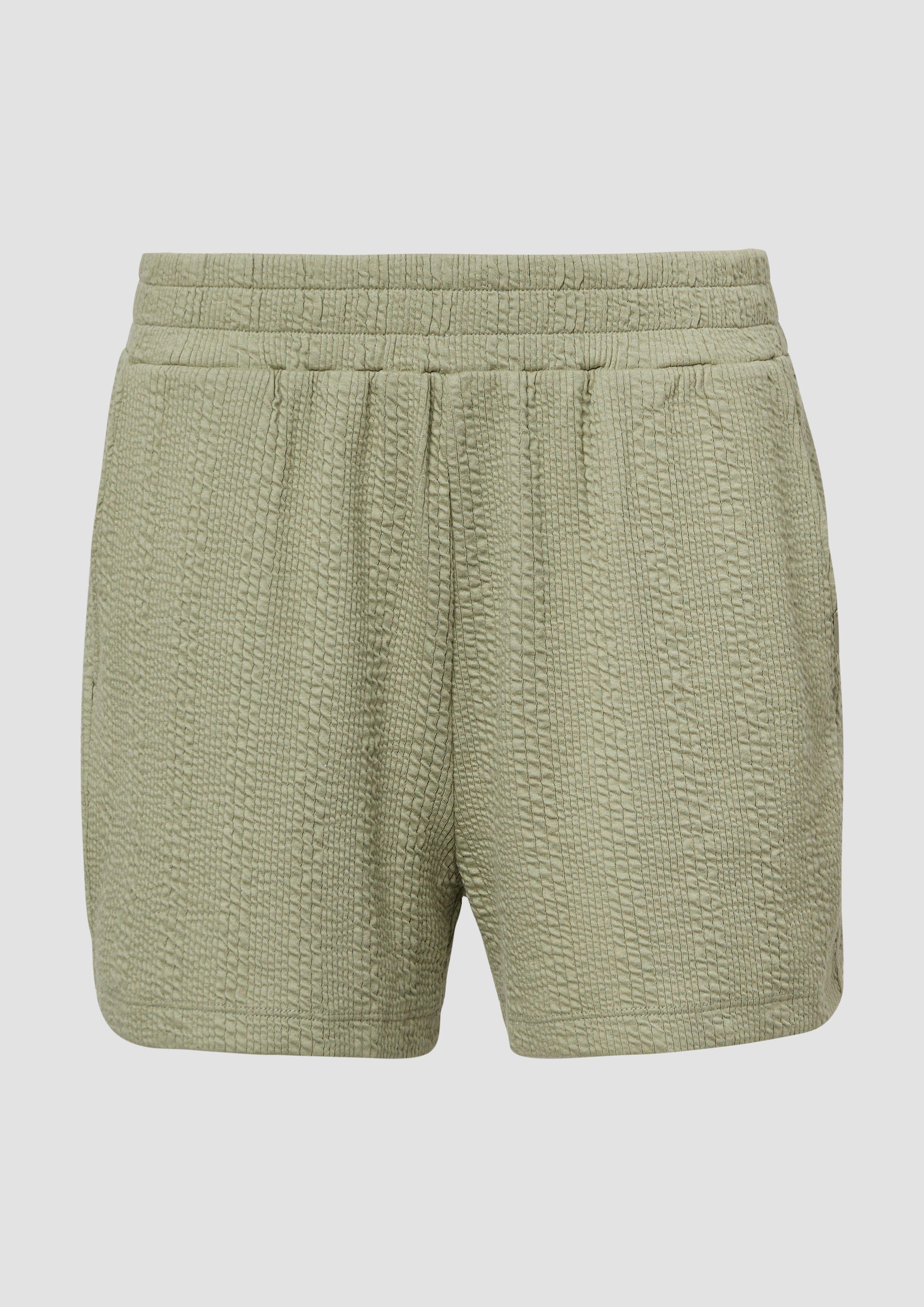 QS - Strukturierte Jersey-Shorts, Damen, grün