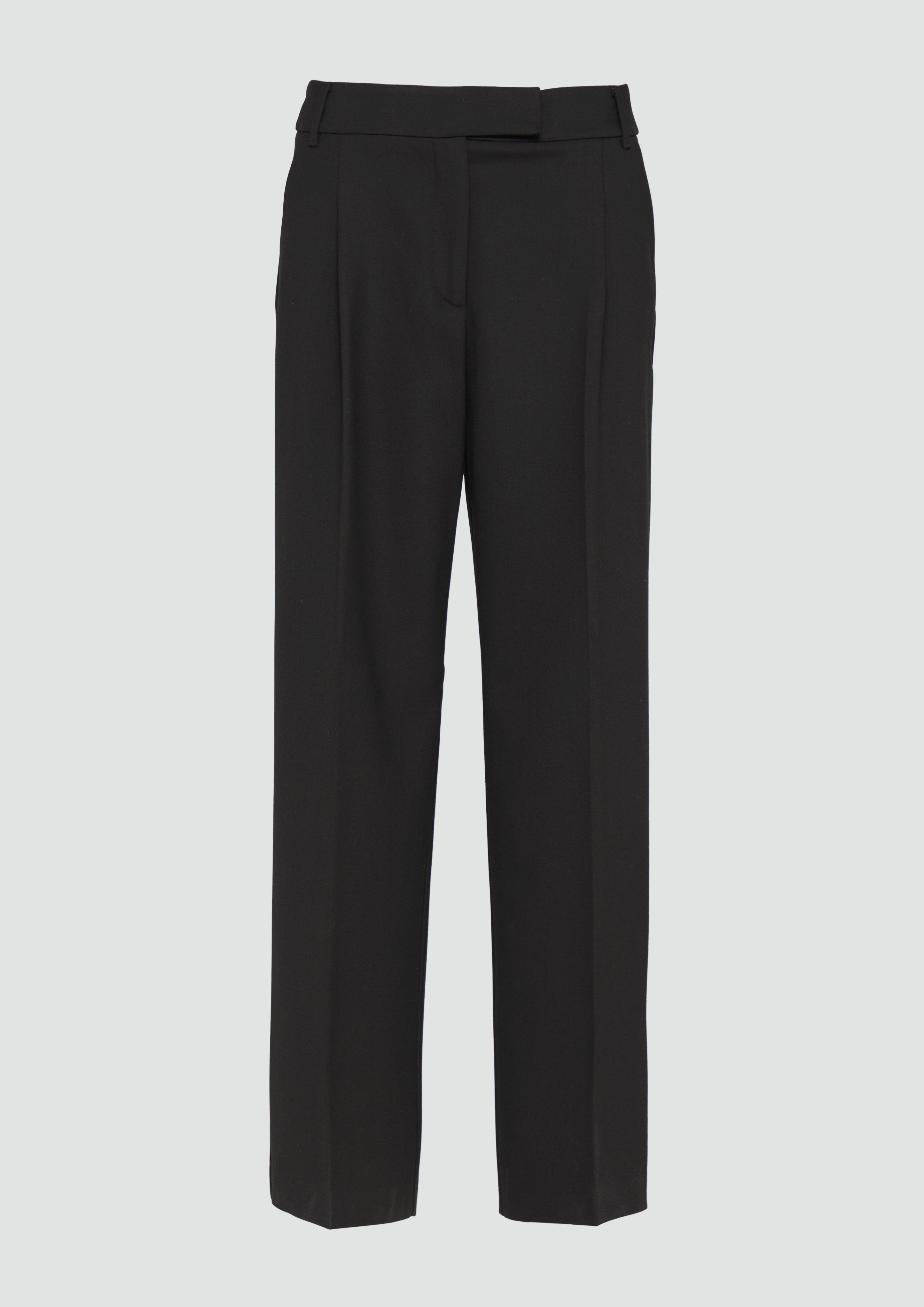 s.Oliver - Hose aus Viskosemix mit Bundfalten, Damen, schwarz