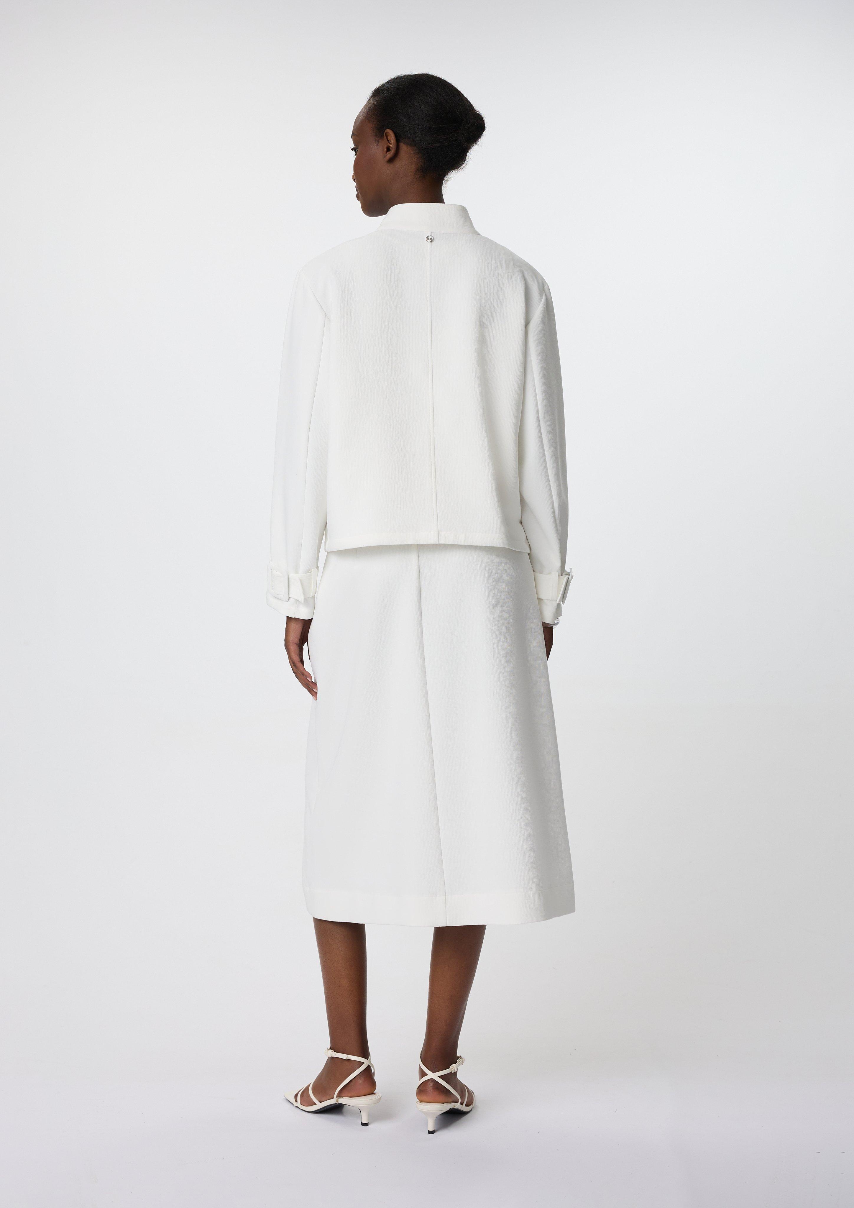 ARGUE JUSCOM JACKET WHITE ホワイトコットンジャケット Men's White Zip-Up Jacket with Chest Pocket, 100% Cotton (US