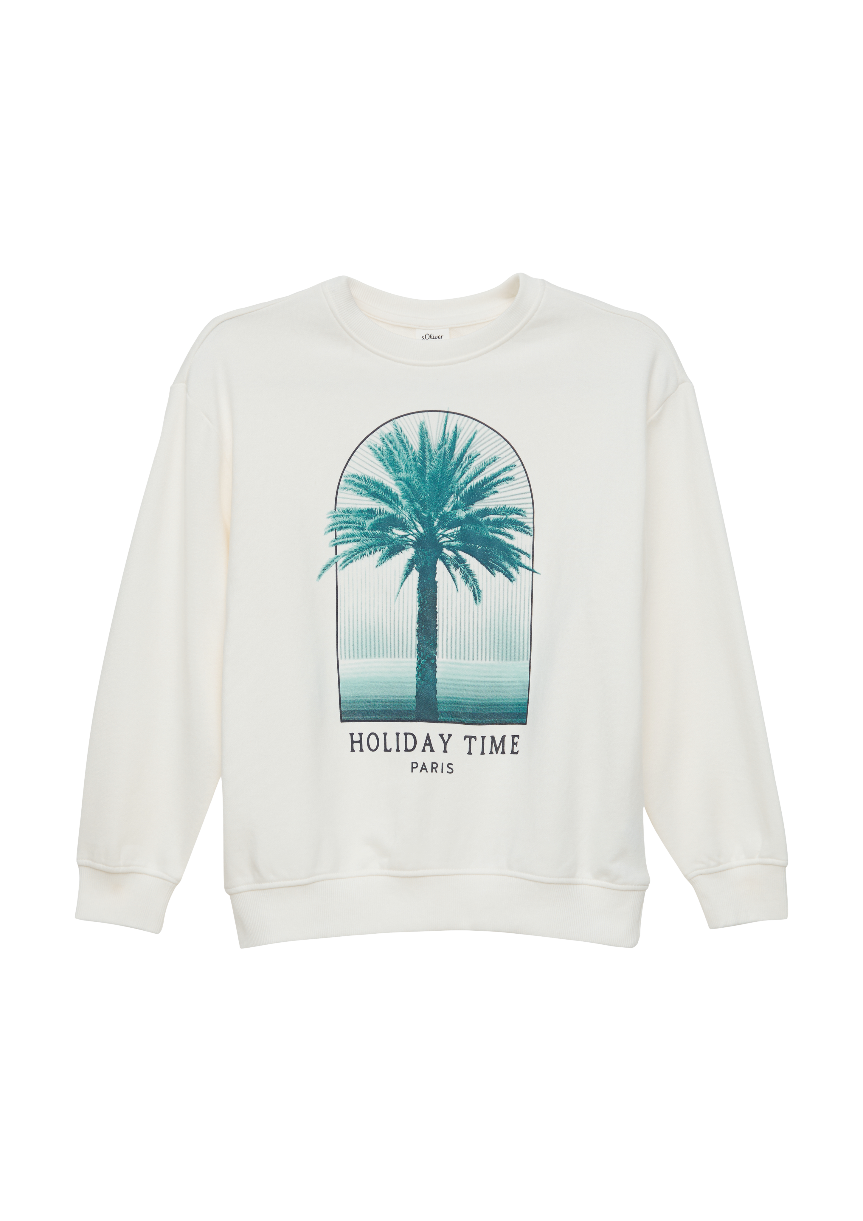 s.Oliver - Oversize-Sweatshirt mit Frontprint, Mädchen, creme