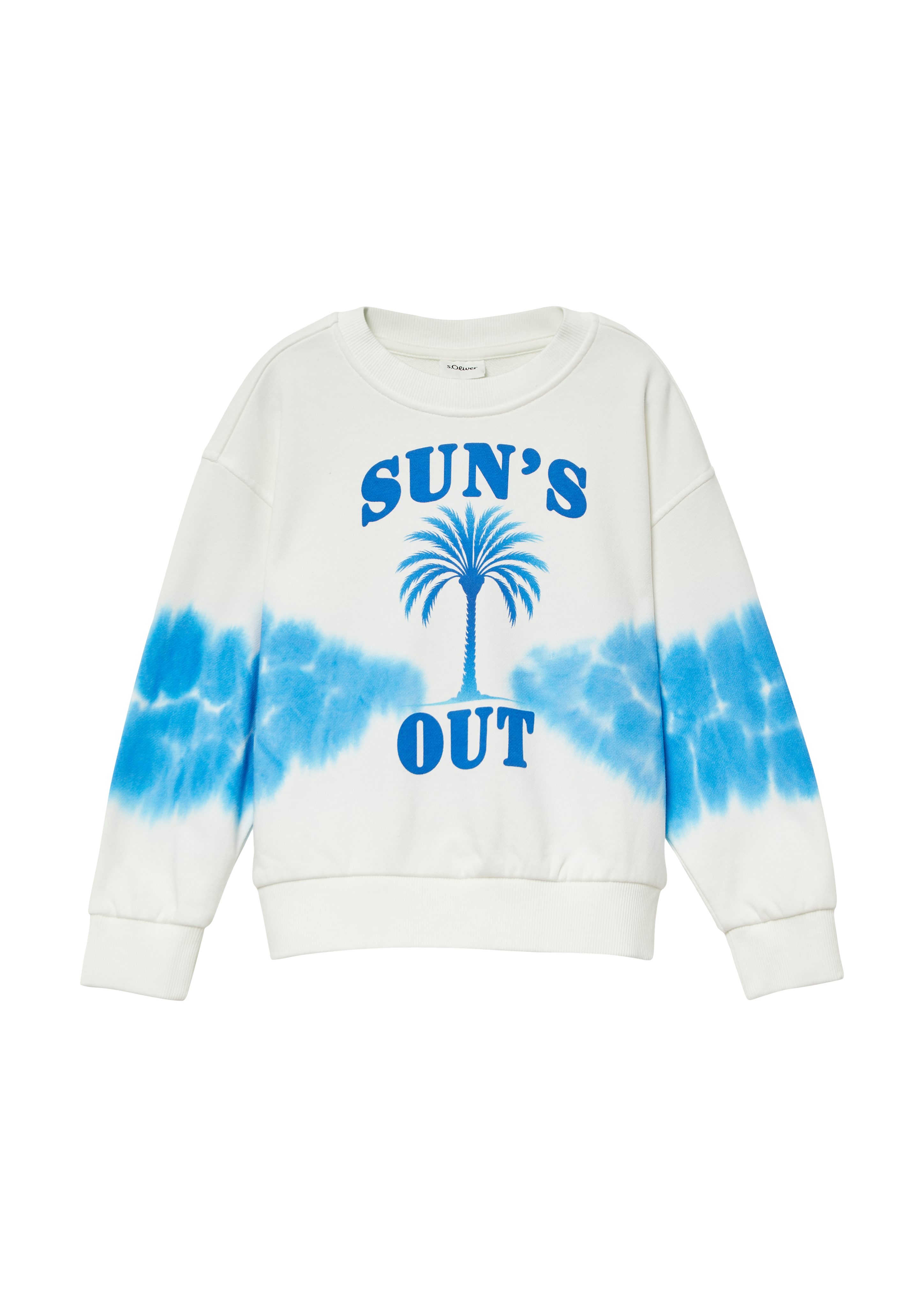 s.Oliver - Oversized-Sweatshirt mit Batik-Effekt, Mädchen, creme