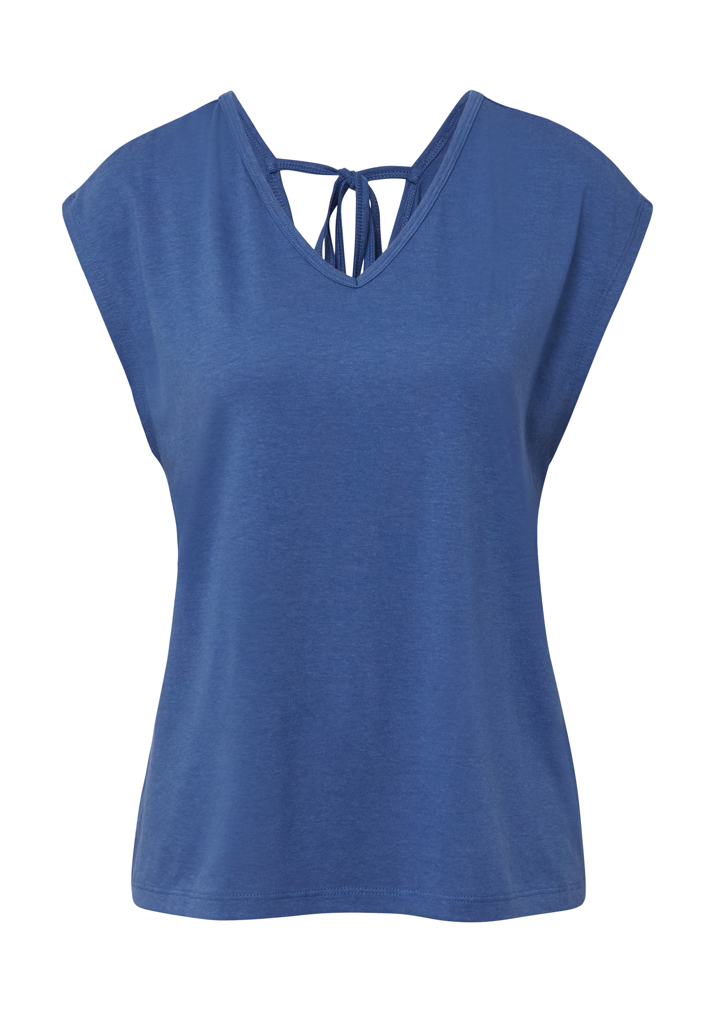 T-shirt met V-hals en detail op de achterkant