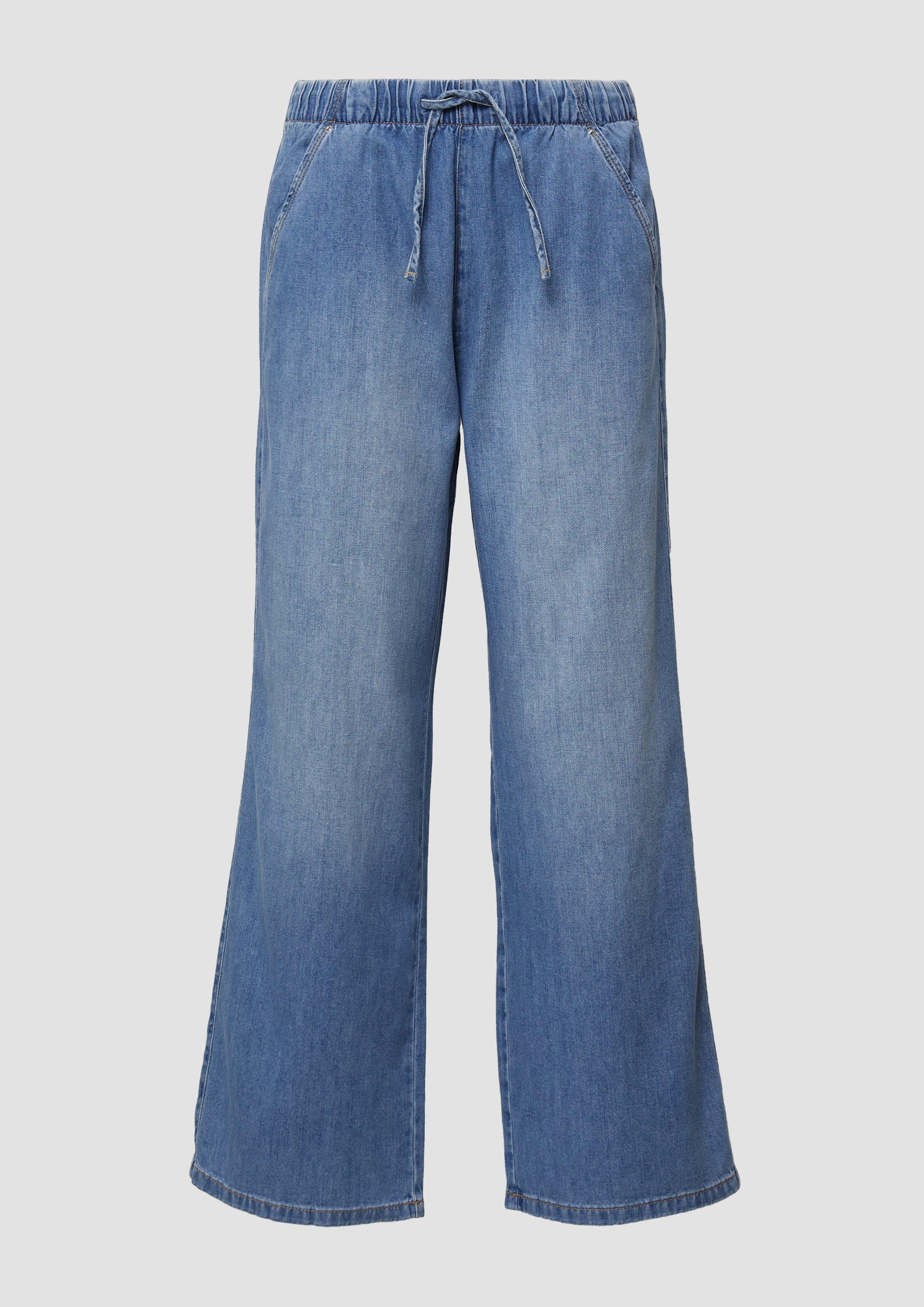QS - Jeans / Comfort Fit / Mid Rise / Wide Leg / Sommerdenim | QS x Sarah & Tini, Damen, blau