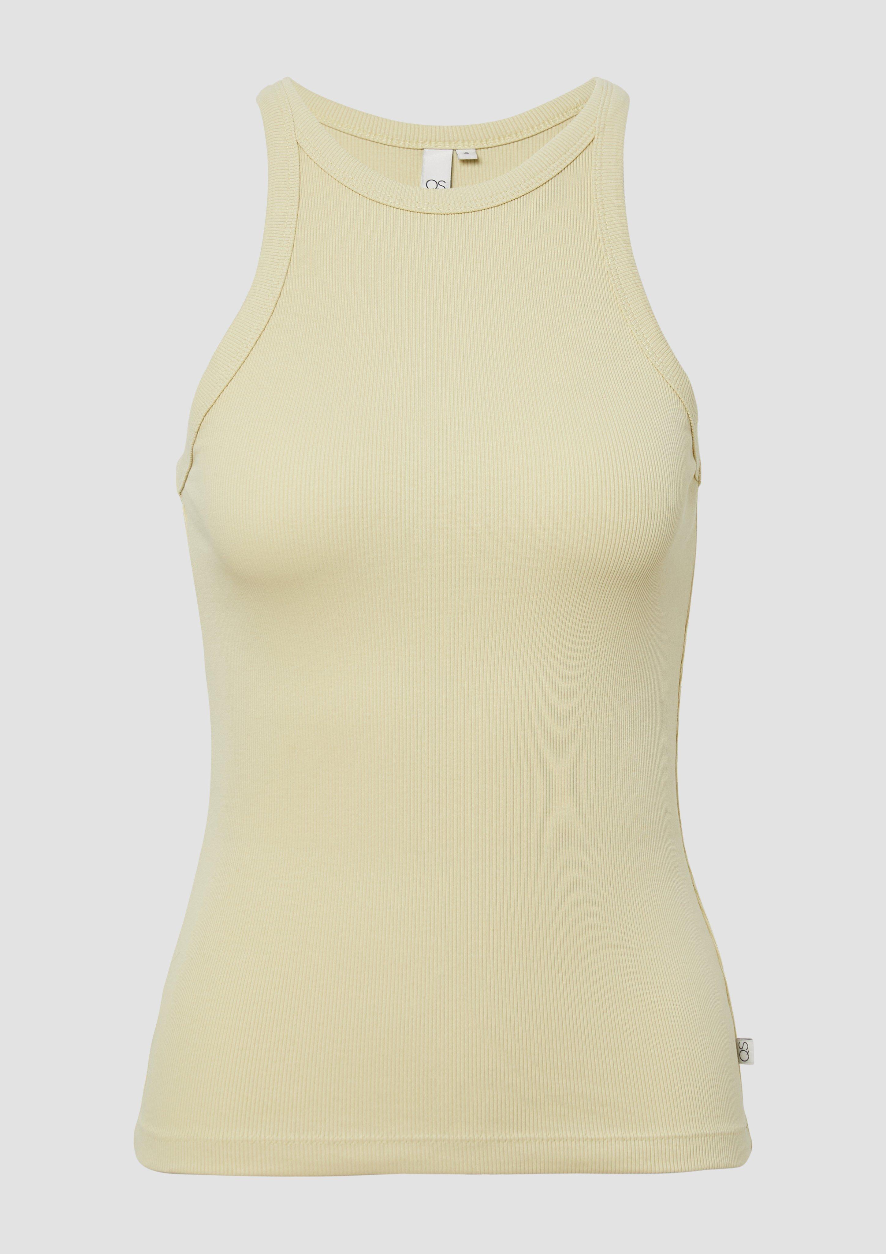 QS - Geripptes Tanktop, Damen, gelb