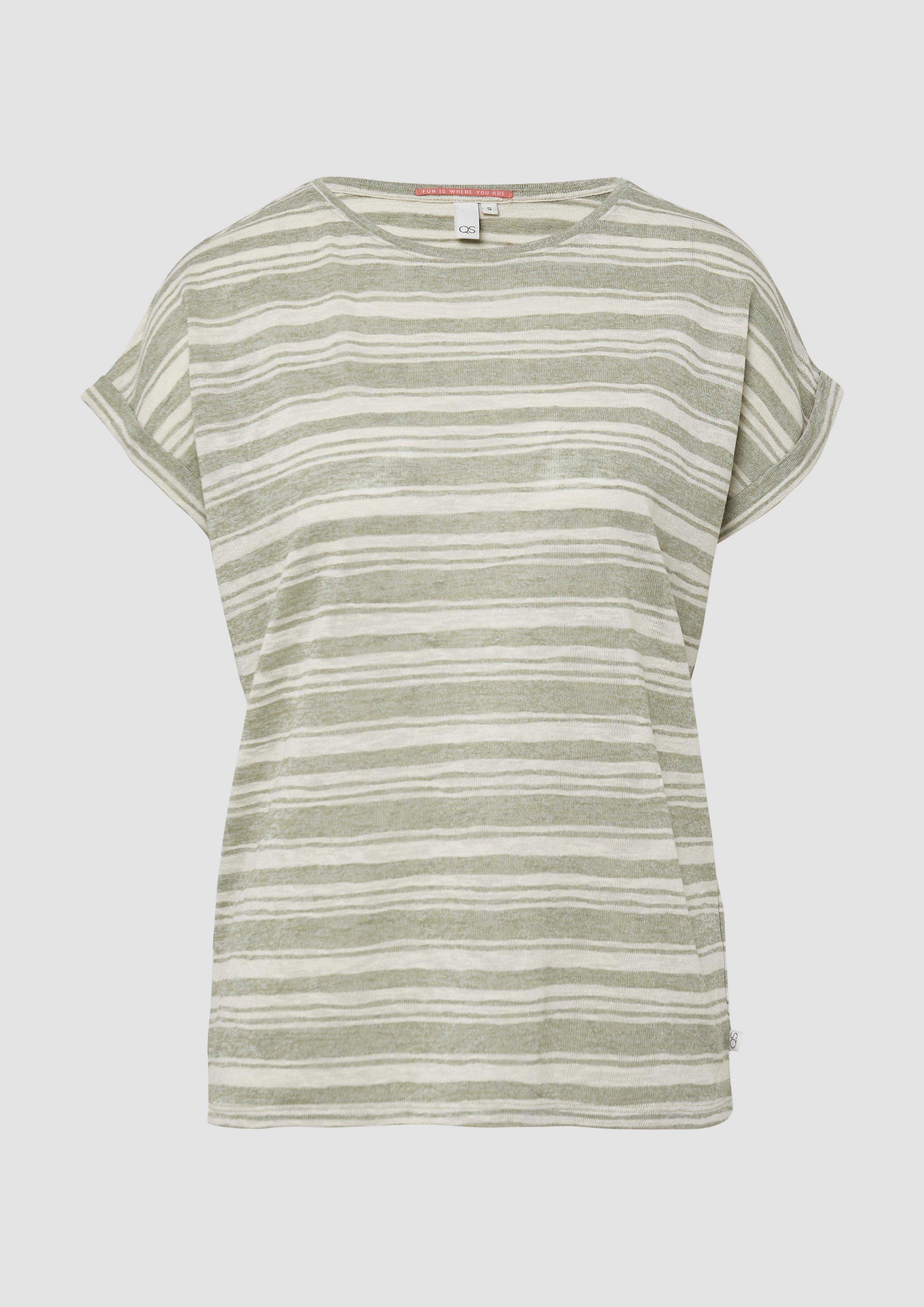 QS - Ringelshirt aus Viskosemix, Damen, grün