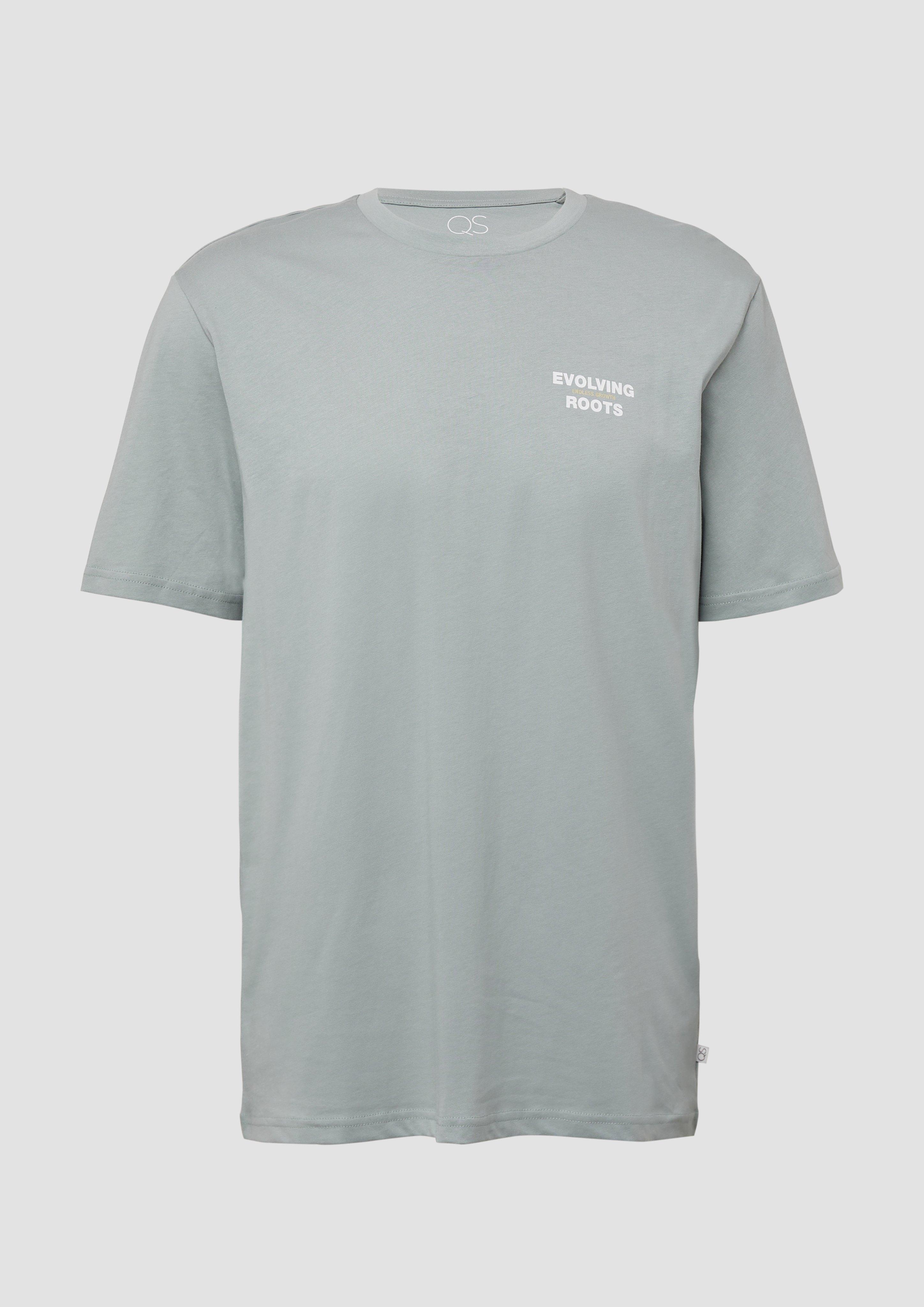 QS - T-Shirt mit kleinem Frontprint, Herren, grün