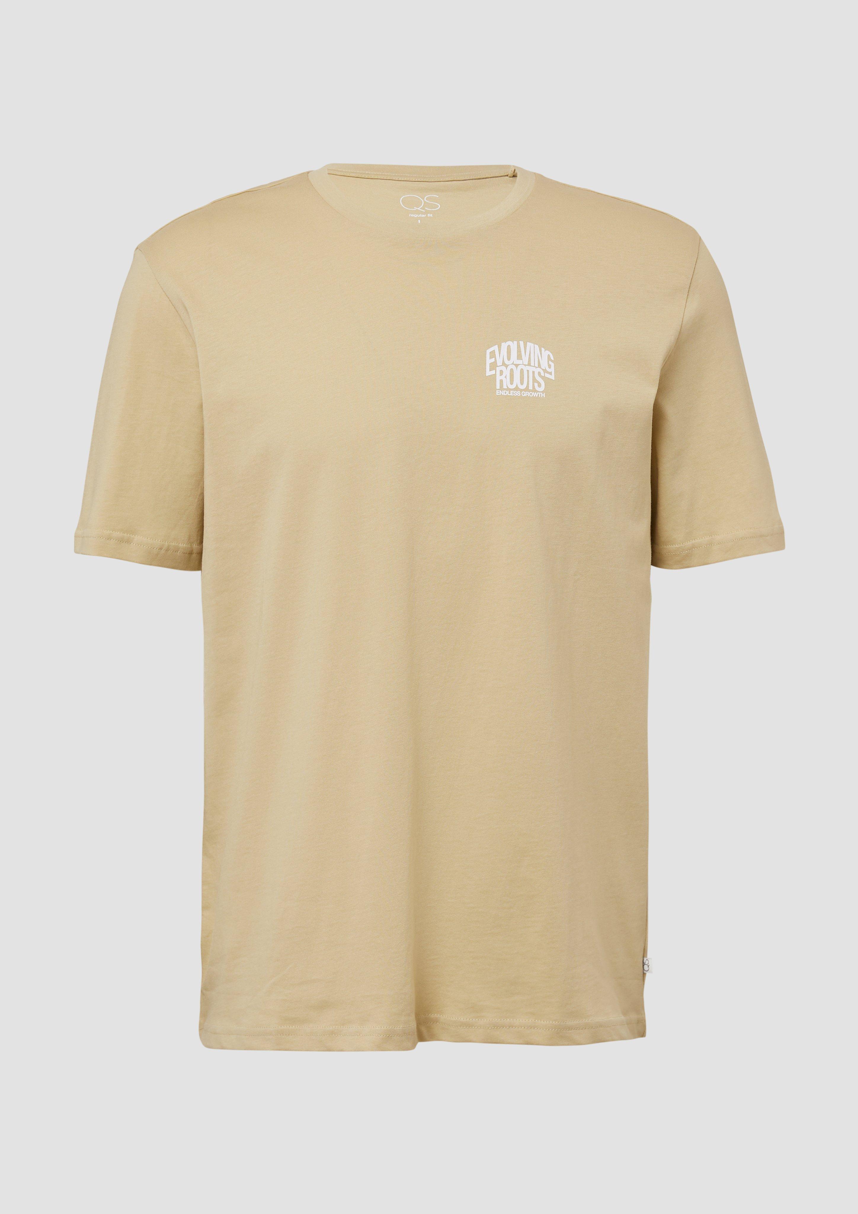 QS - T-Shirt mit kleinem Frontprint, Herren, Grün