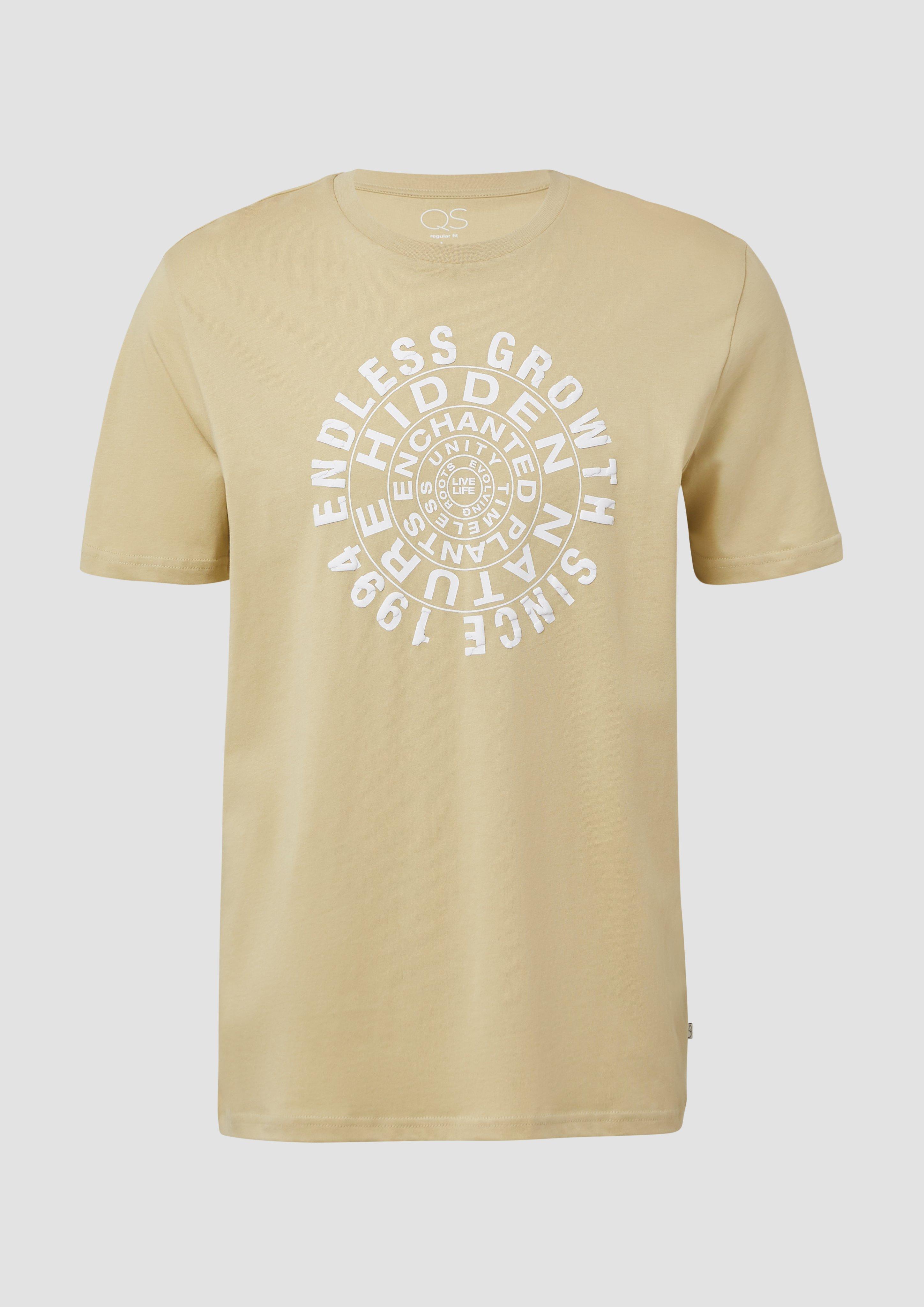 QS - T-Shirt mit Frontprint, Herren, grün