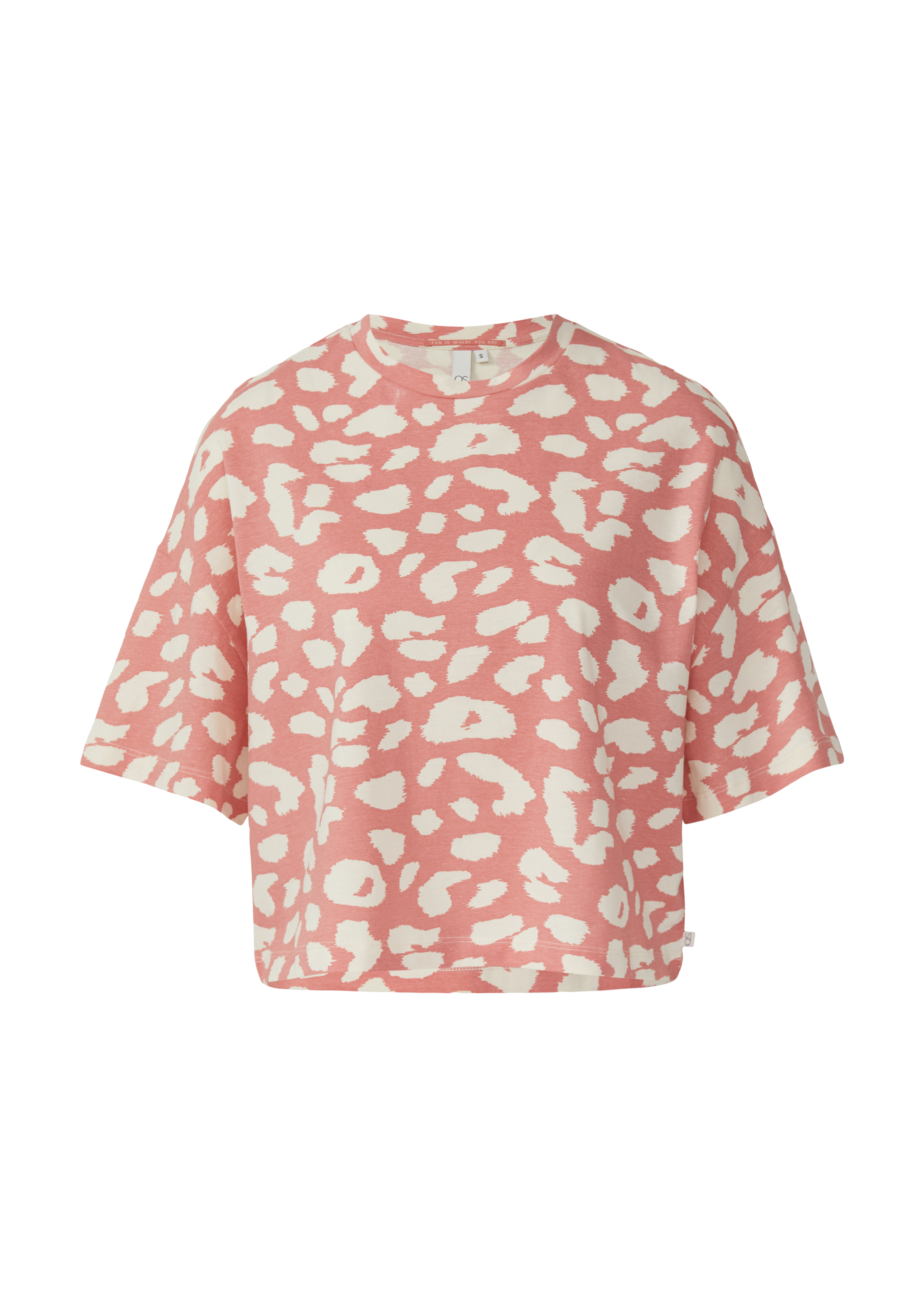 QS Verkürztes T-Shirt mit All-over-Print 2167427.20A1.XL
