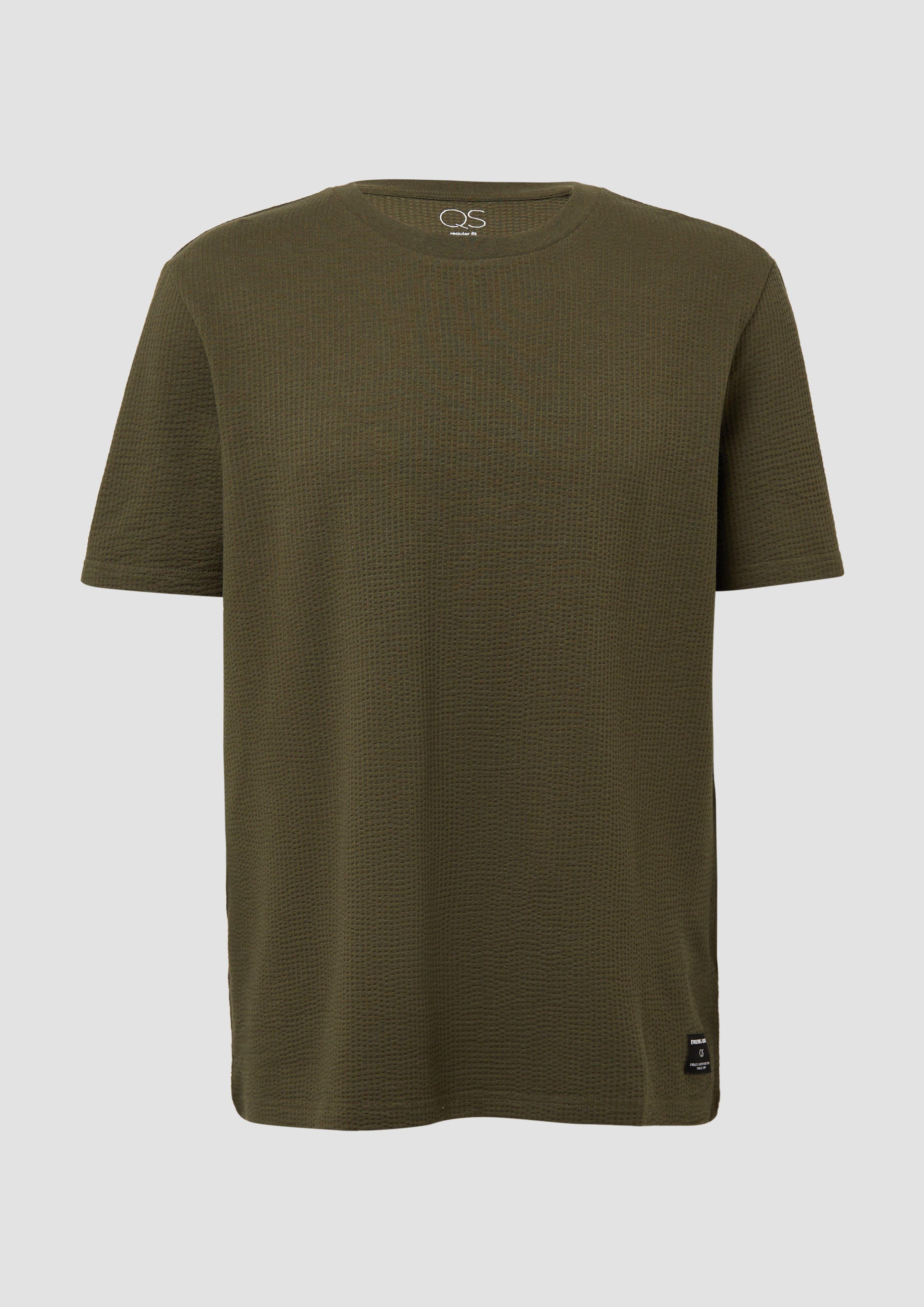 QS - T-Shirt aus Strukturware, Herren, Grün