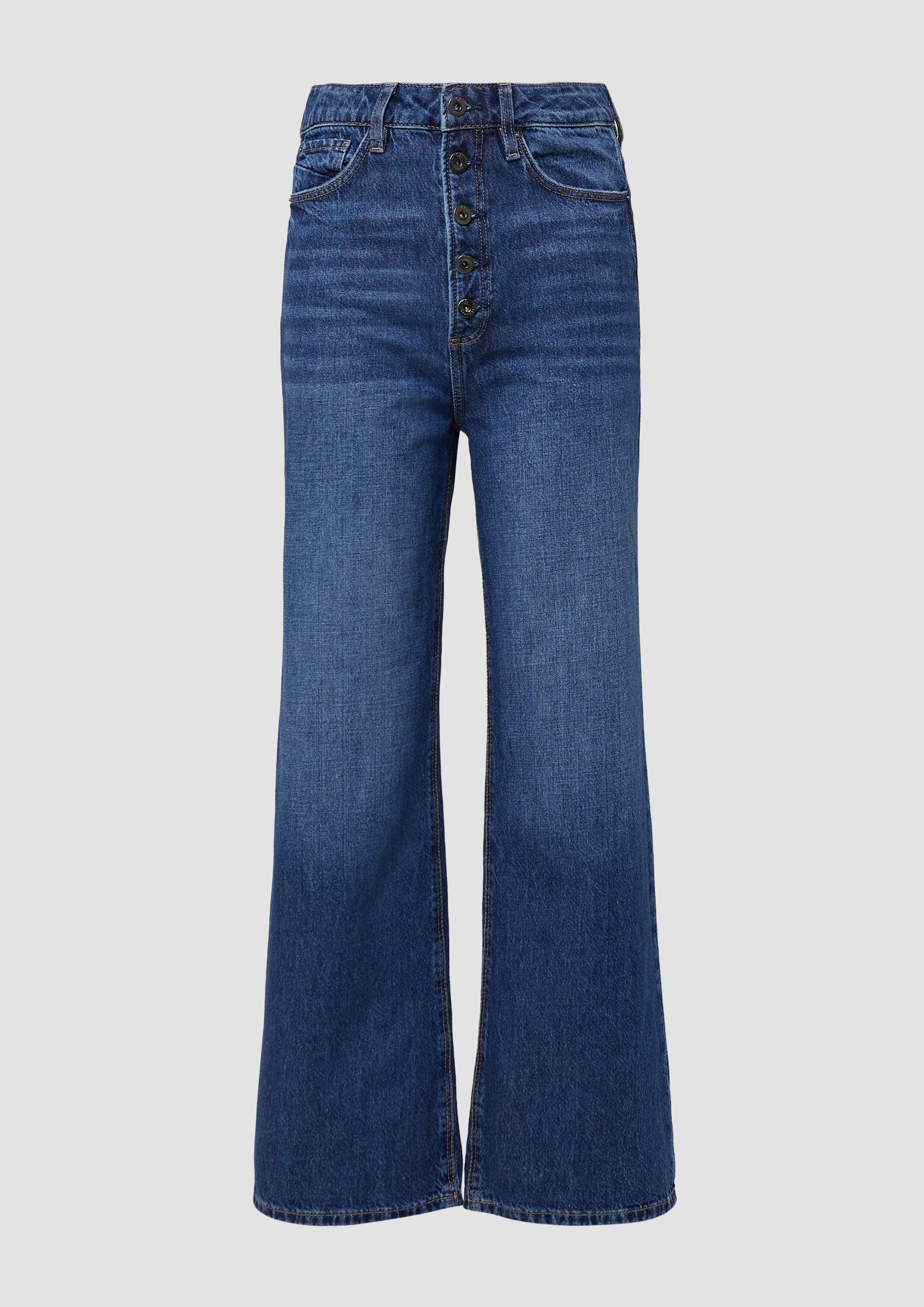 QS - Jeans Catie / Slim Fit / High Rise / Wide Leg, Damen, blau