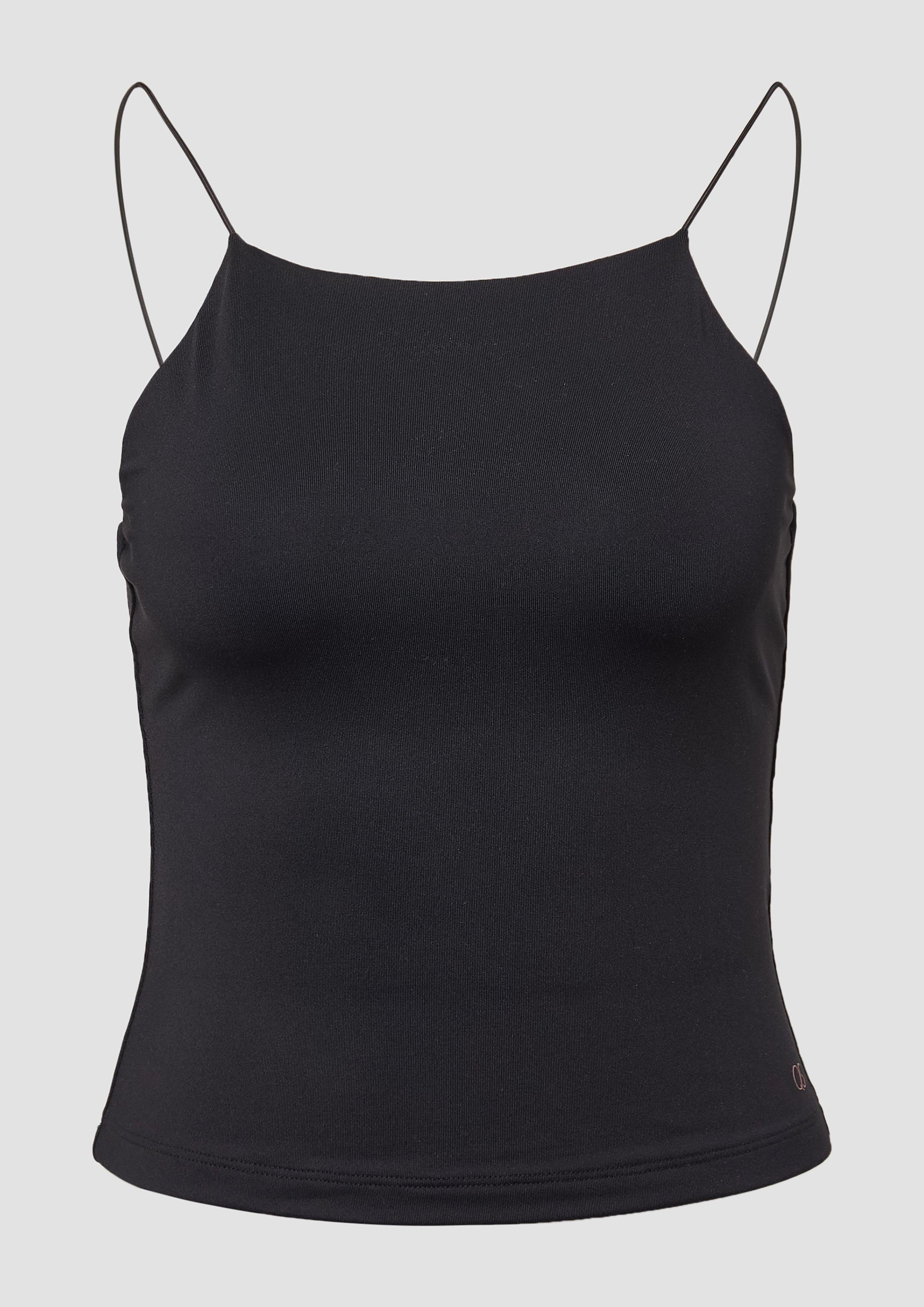 QS - Verkürzest Spaghettiträgertrop, Damen, schwarz