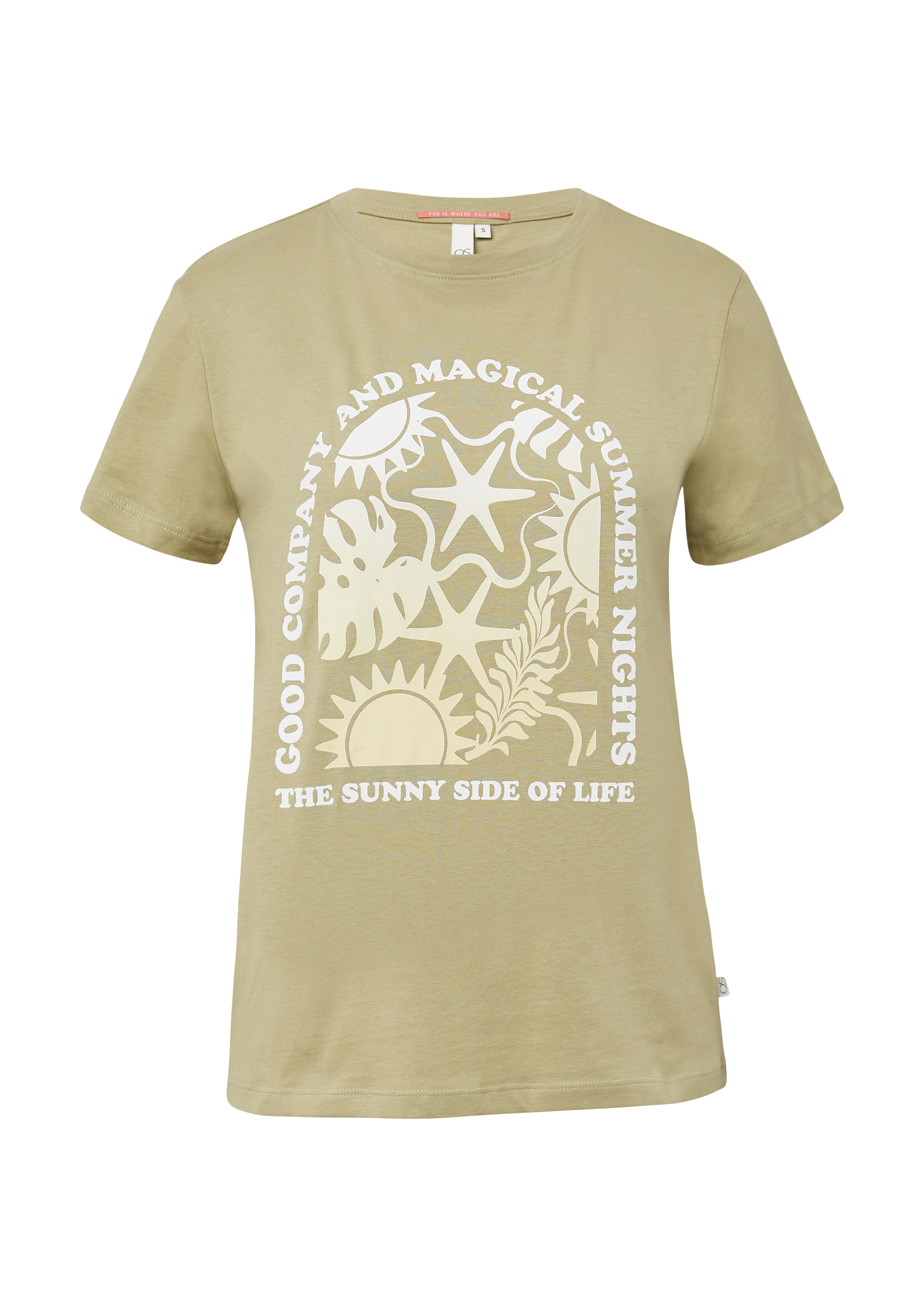 Qs Baumwoll T-Shirt Mit Frontprint
