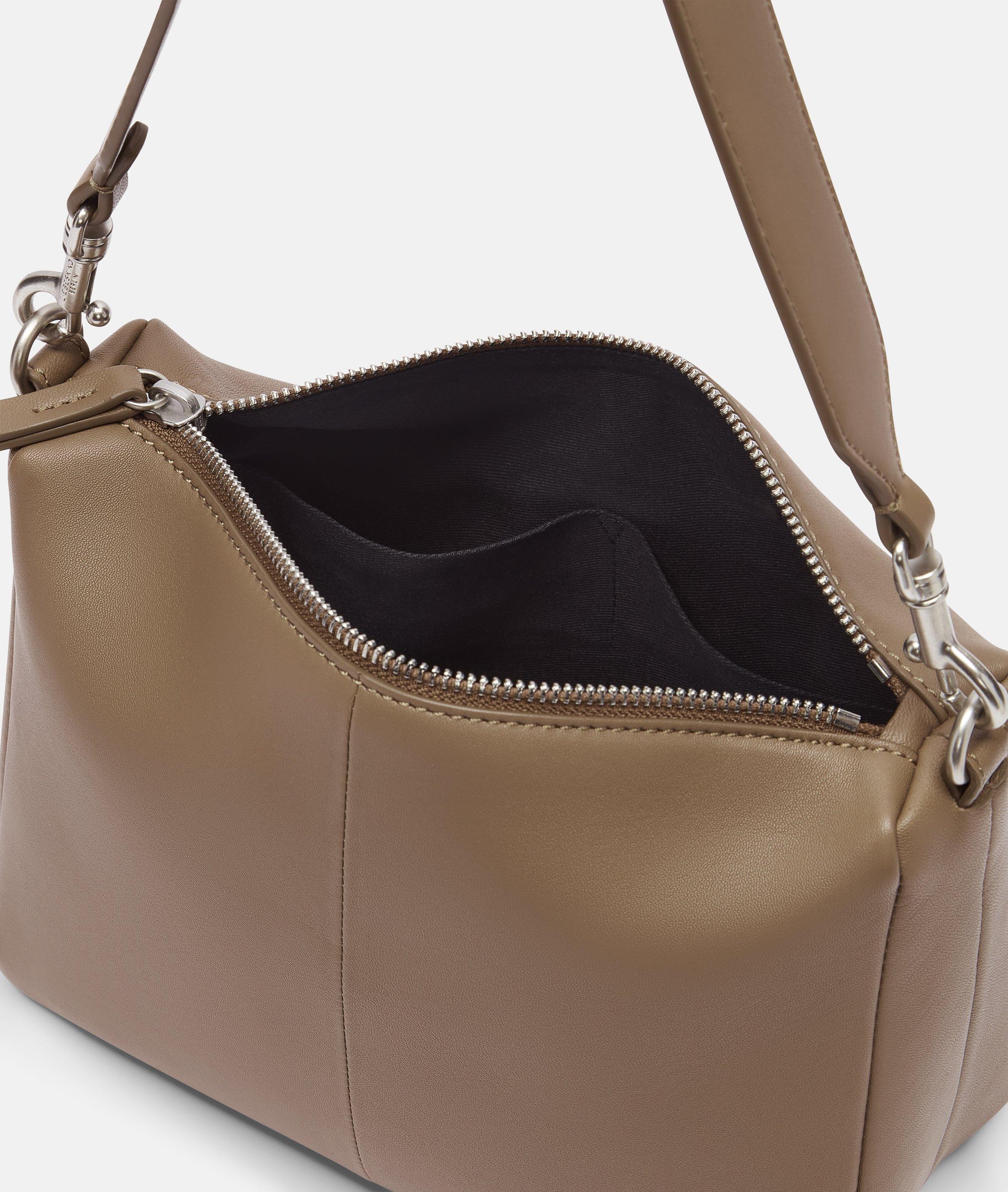 Crossbody in bruin, blauw, olijfgroen, wit & zwart