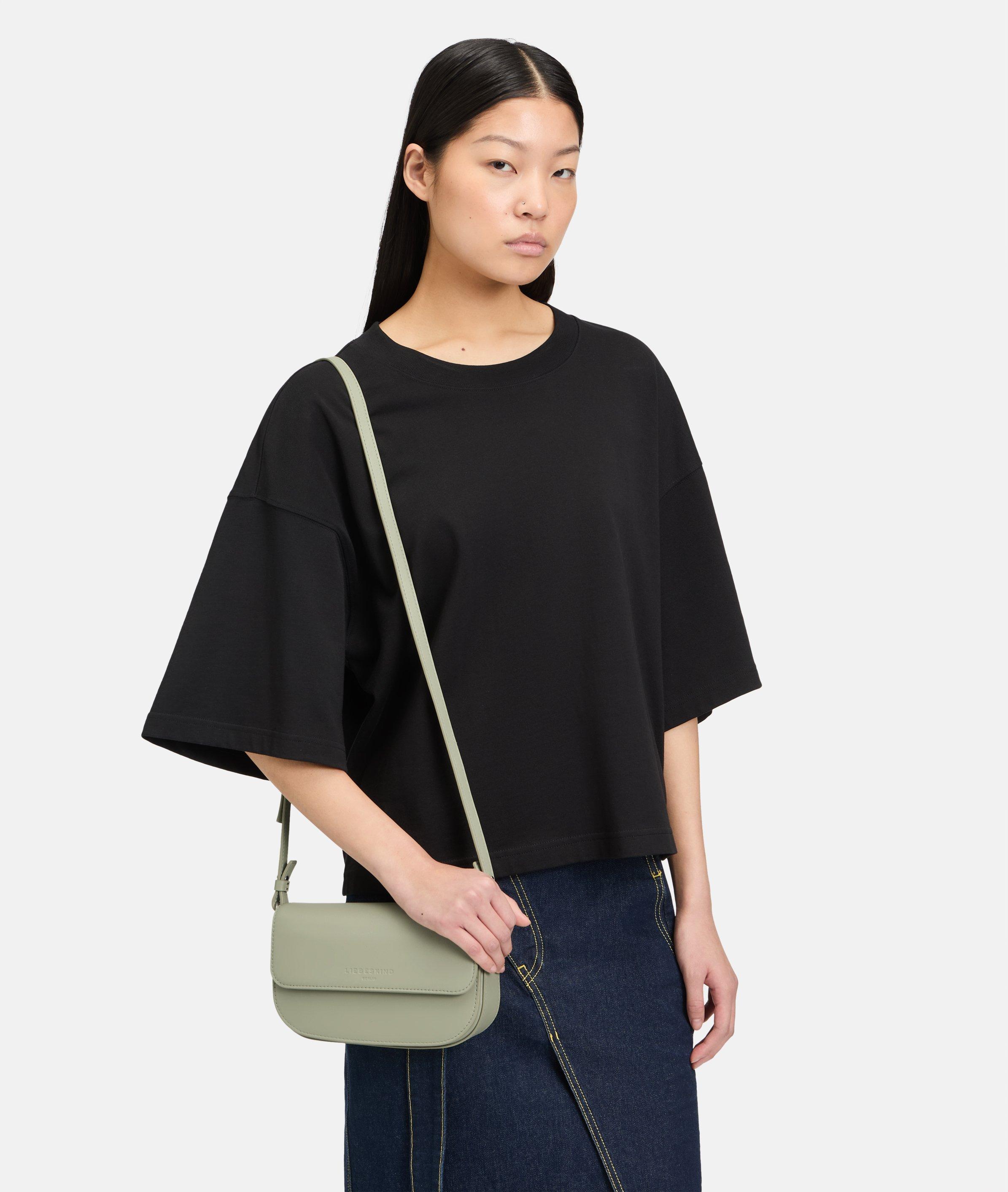 Crossbody in olijfgroen, zwart & wit