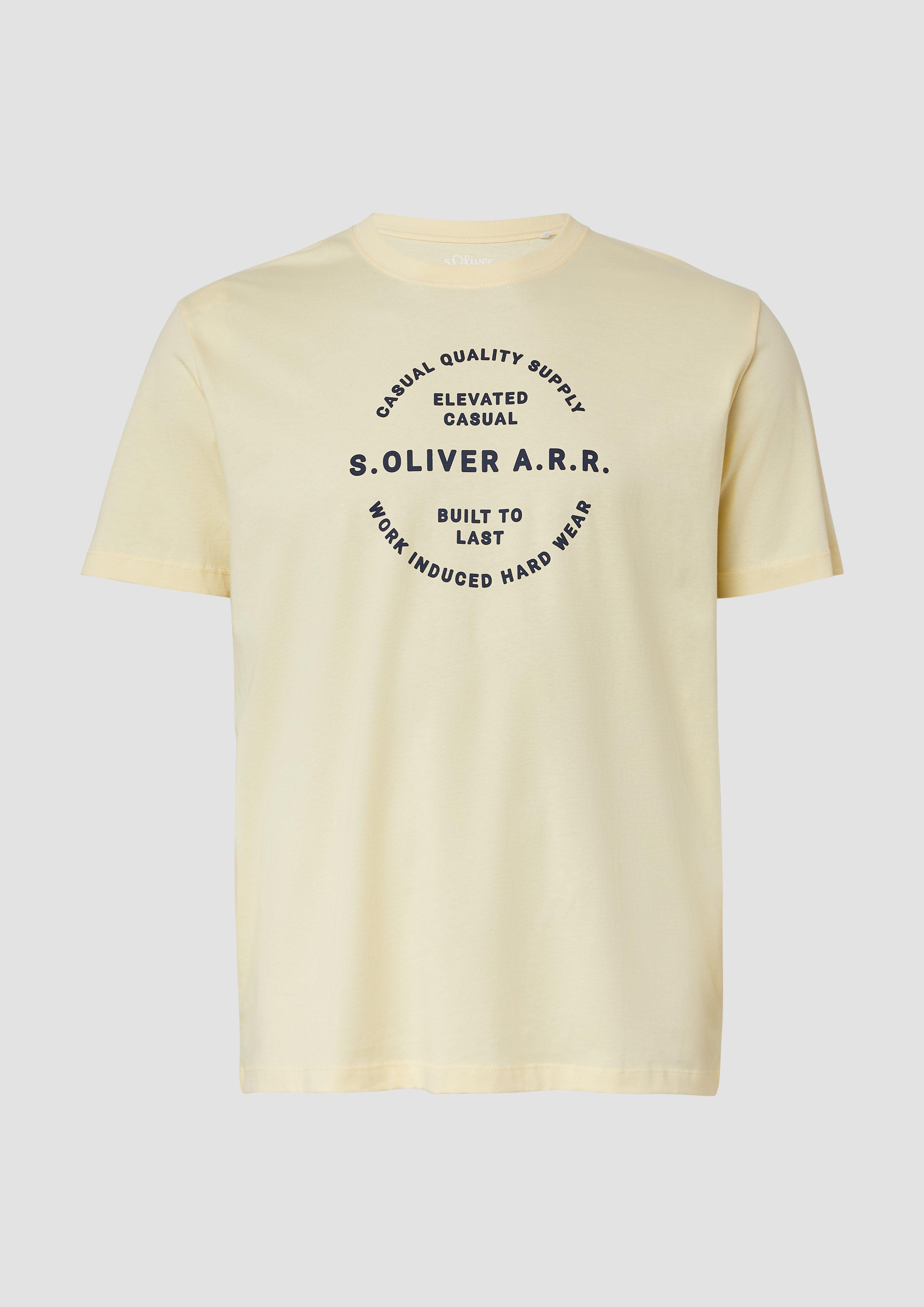 s.Oliver - T-Shirt mit Artwork, Herren, gelb