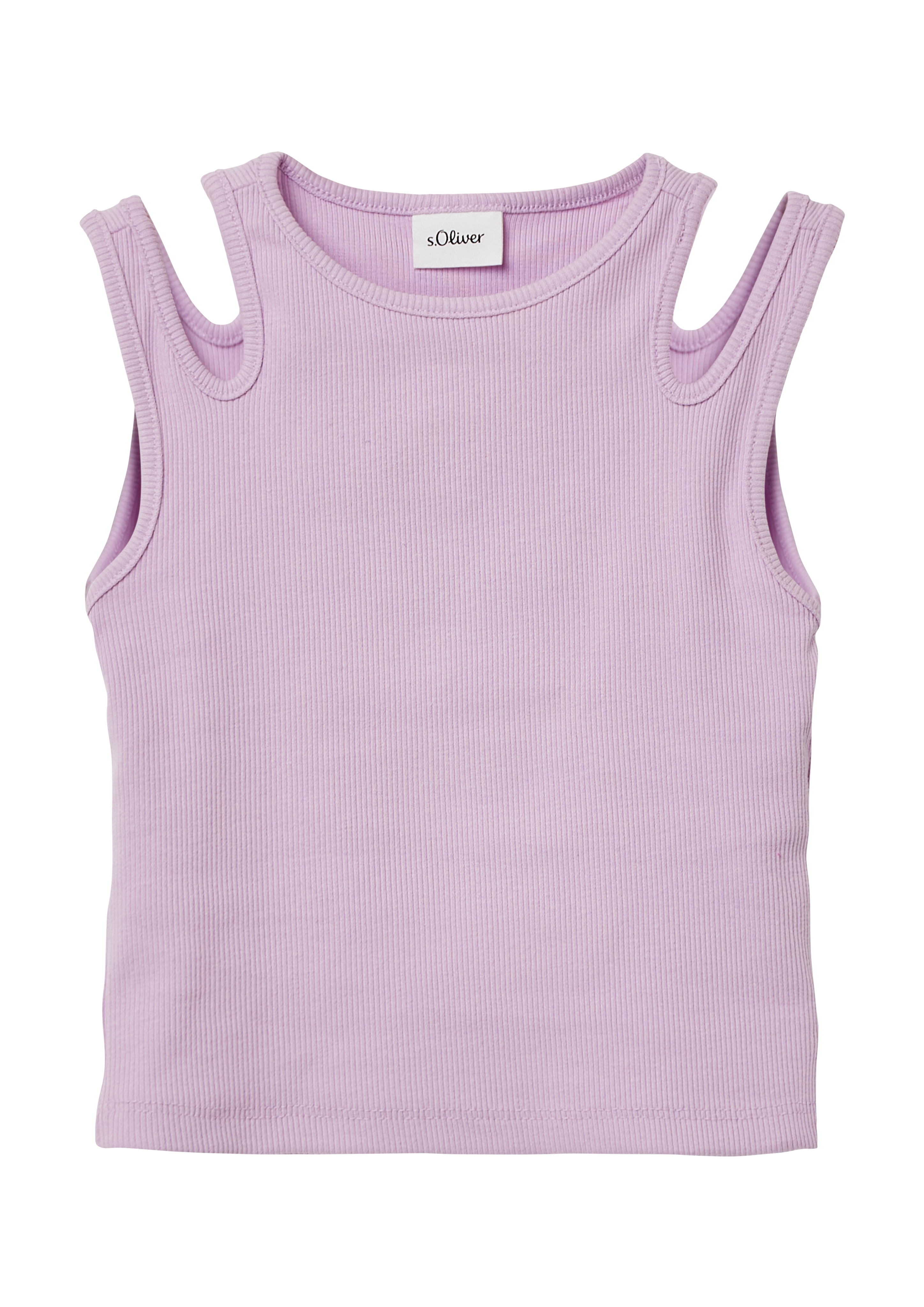s.Oliver - Geripptes Tanktop mit Cut-outs, Kinder, lila