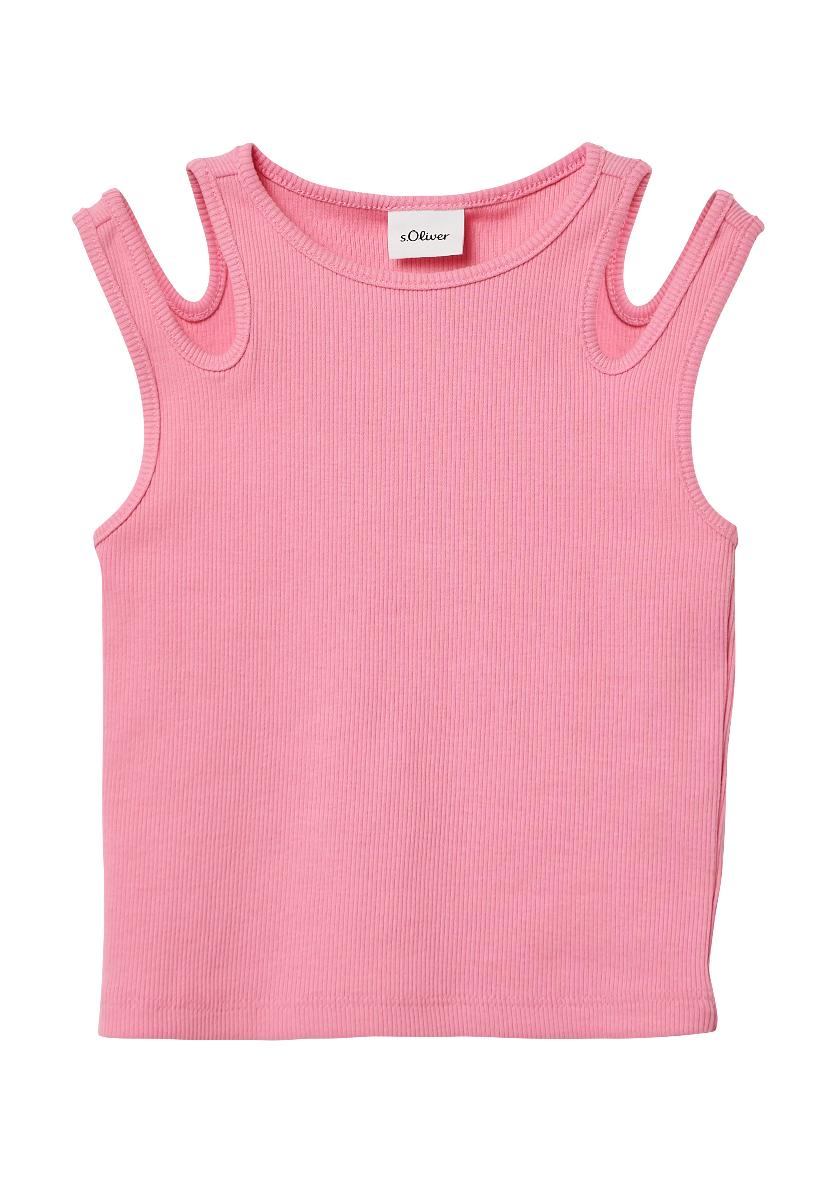 s.Oliver - Geripptes Tanktop mit Cut-outs, Kinder, Rosa