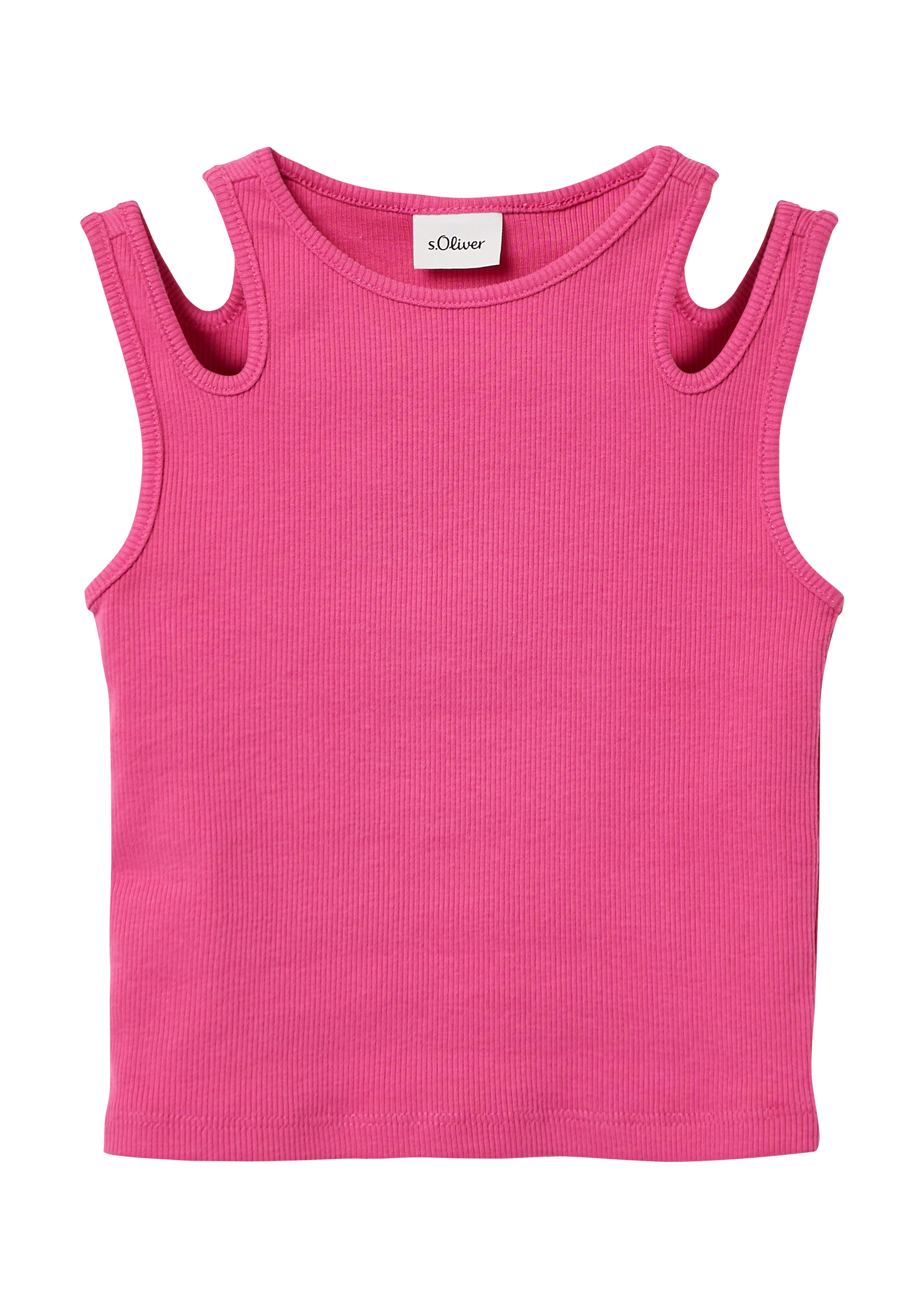 s.Oliver - Geripptes Tanktop mit Cut-outs, Kinder, Rosa