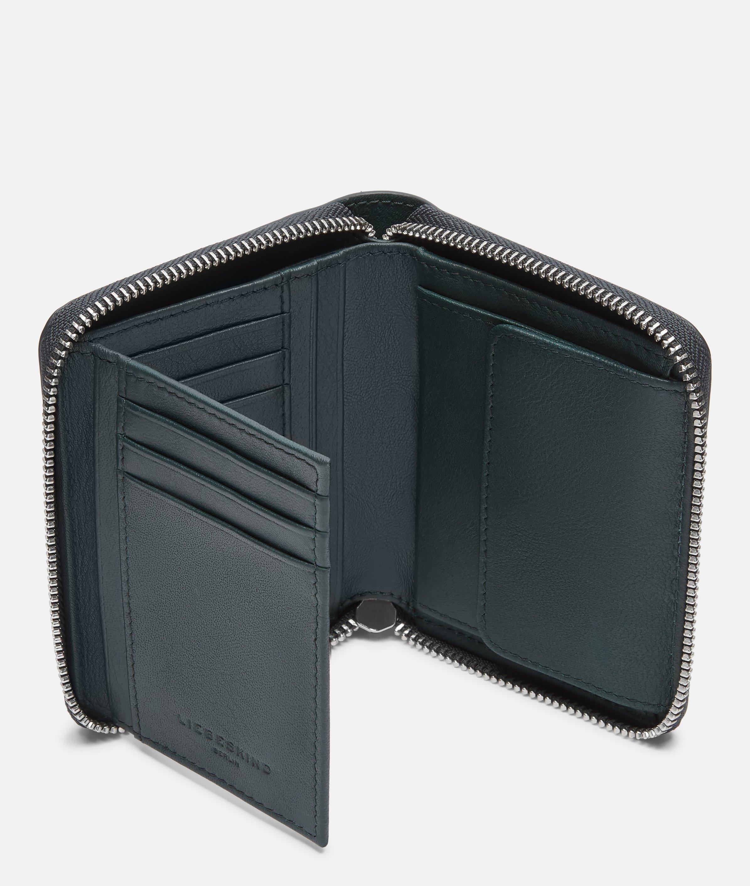 Conny portemonnee M in petrol, bruin, bruin & paars