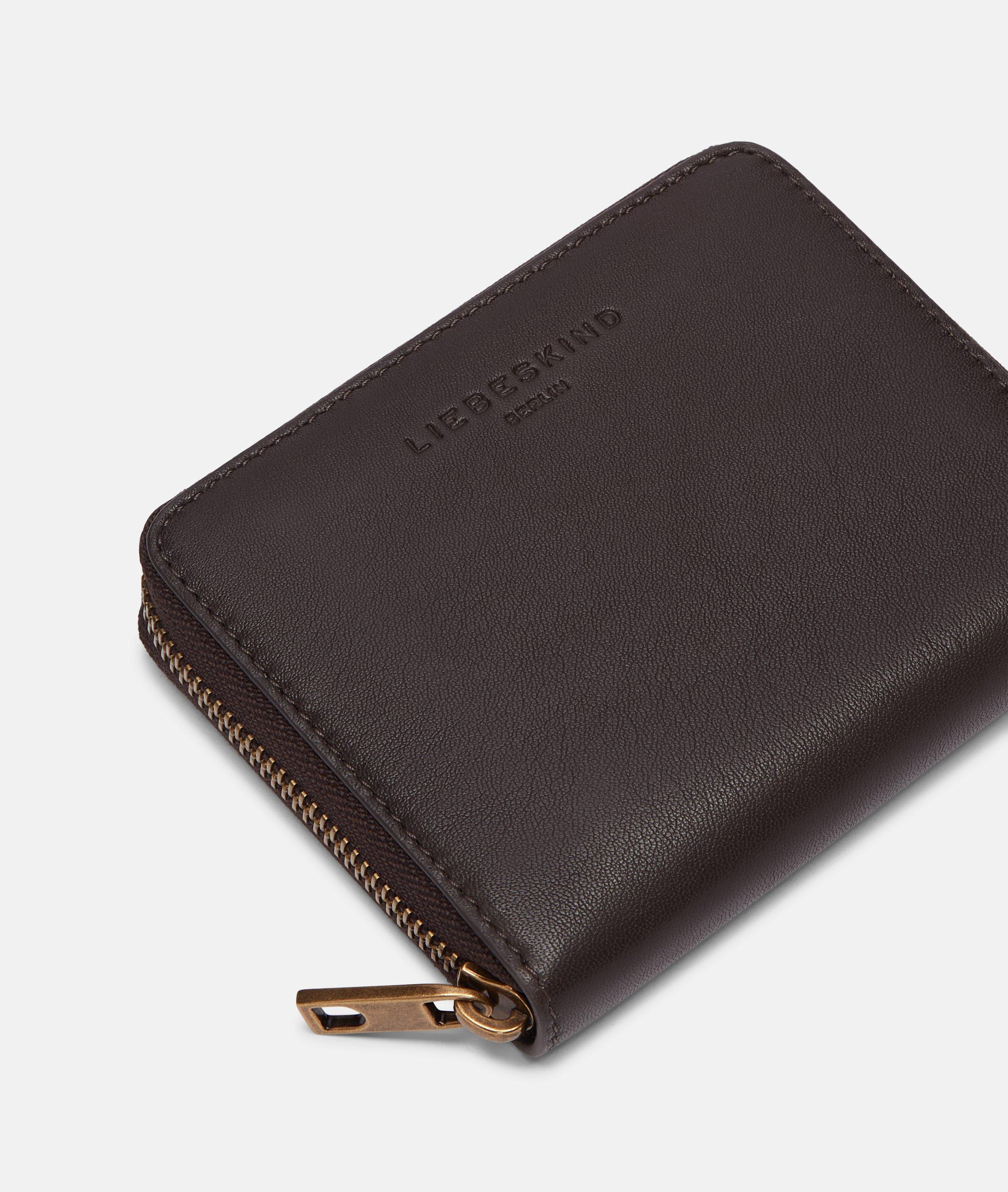 Conny portemonnee M in bruin, petrol, bruin & paars