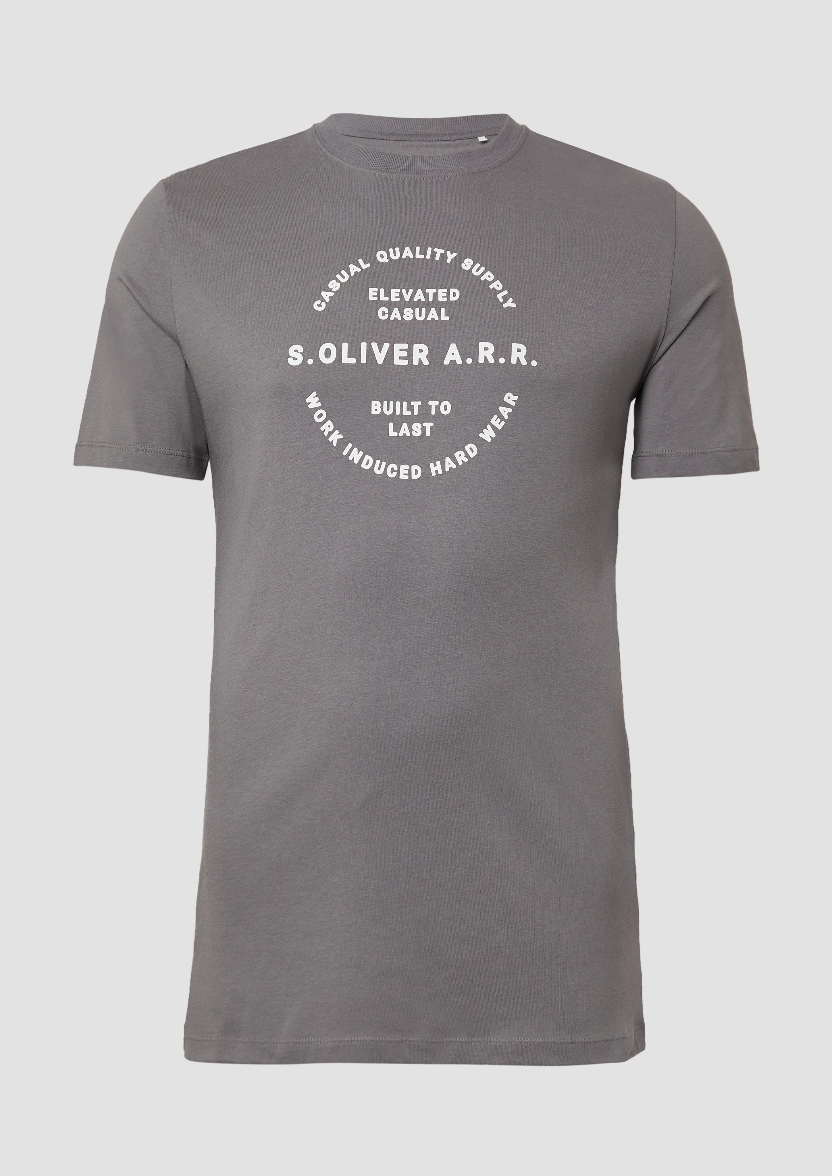 s.Oliver - T-Shirt mit Artwork, Herren, grau