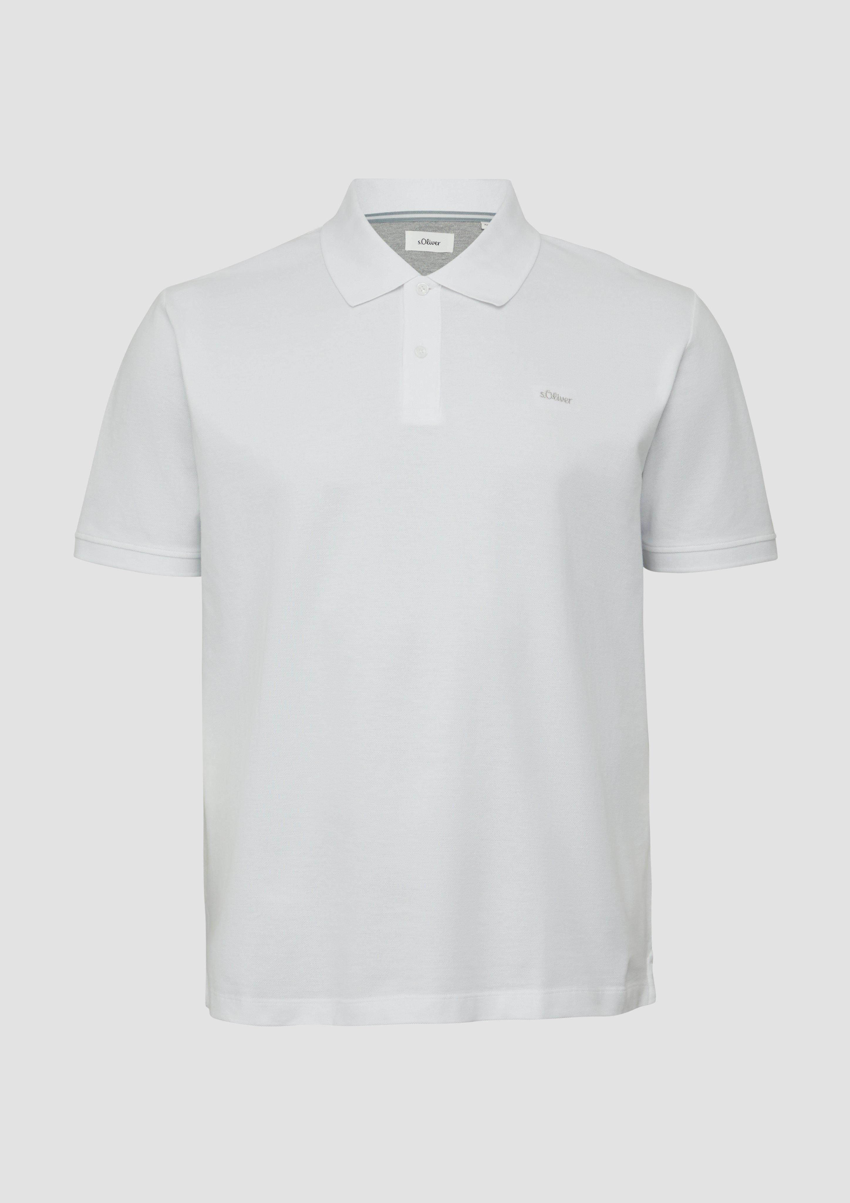 s.Oliver - Poloshirt mit Logo-Stickerei, Herren, weiß