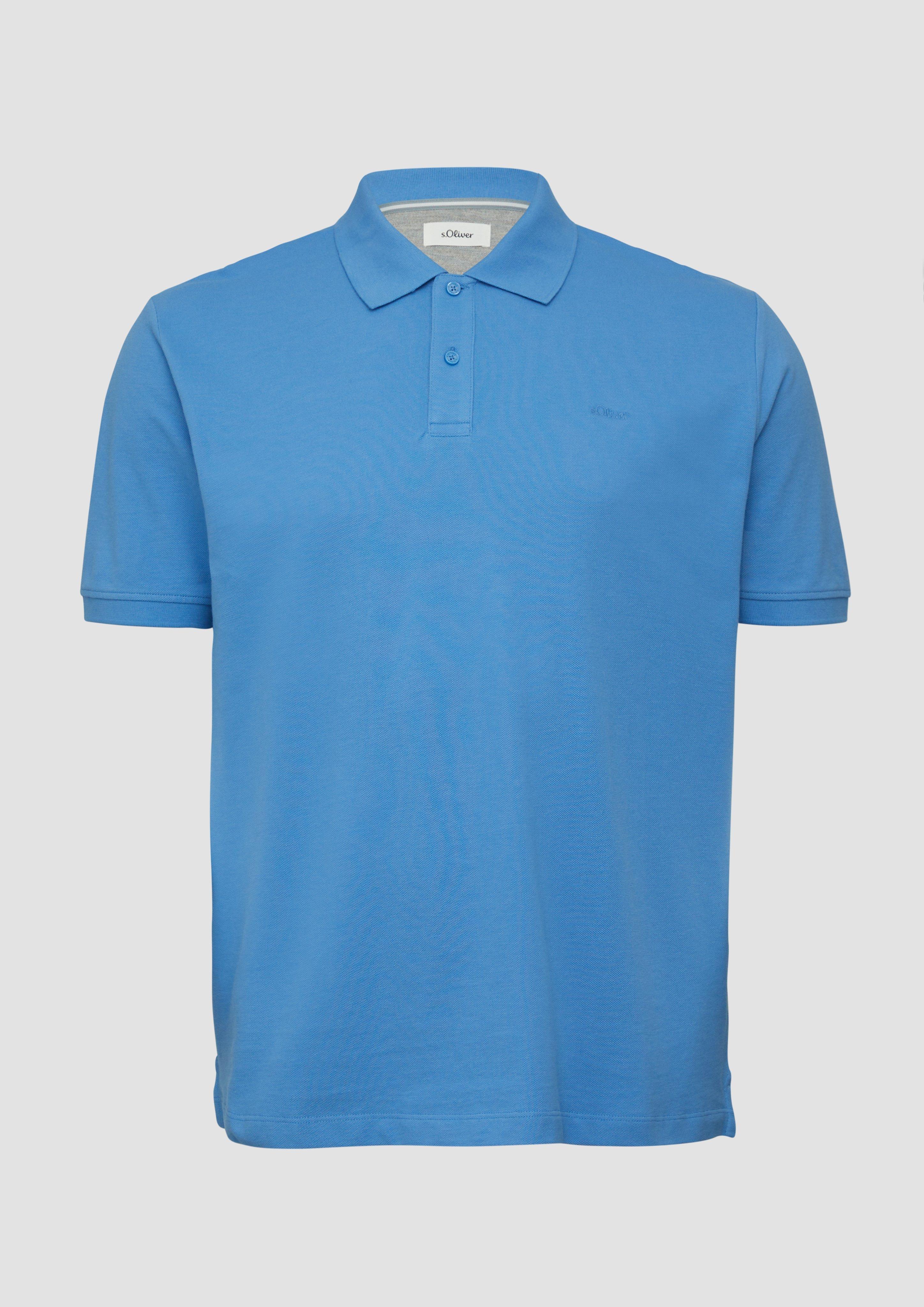 s.Oliver - Poloshirt mit Logo-Stickerei, Herren, blau