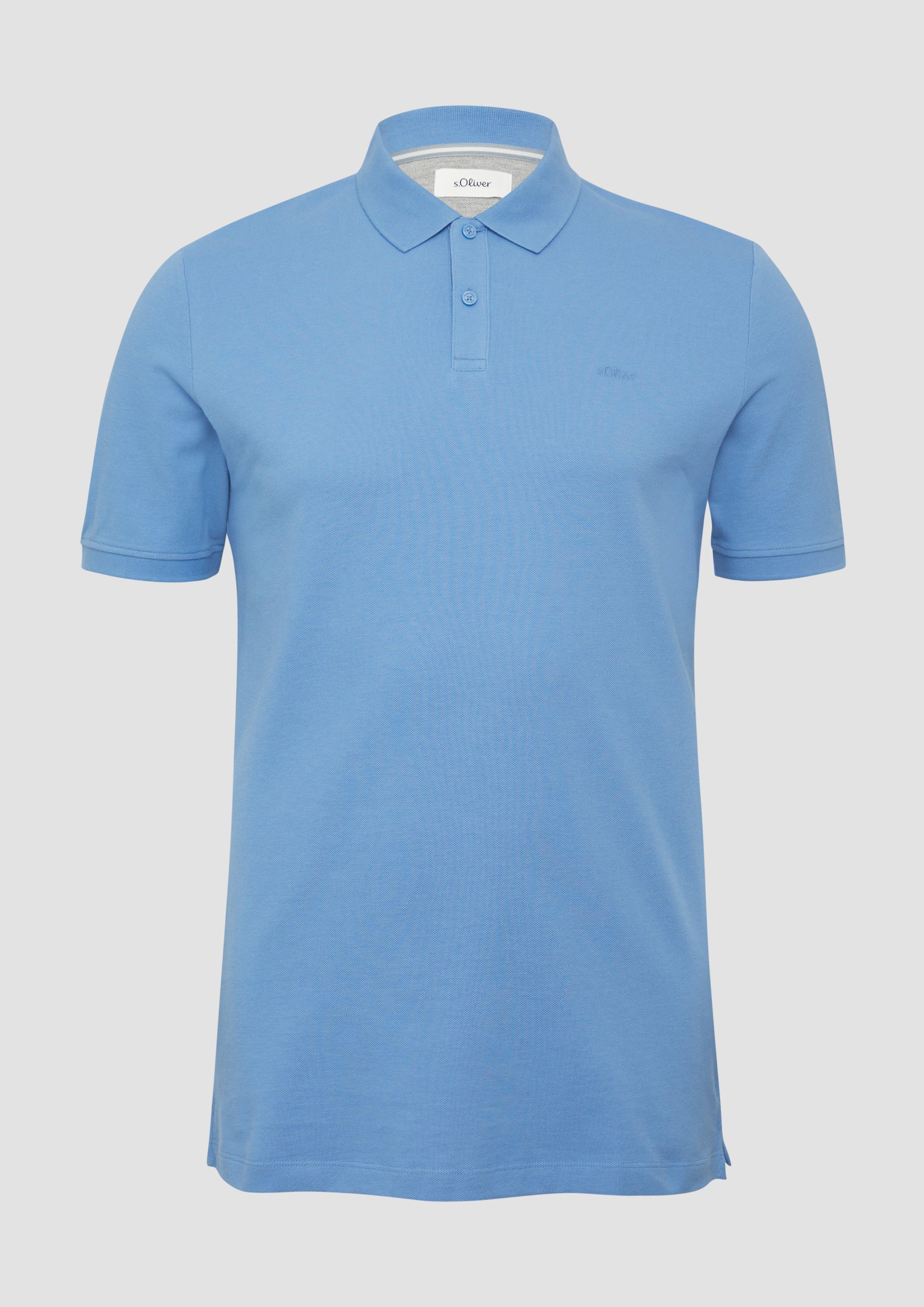 s.Oliver - Poloshirt mit Logo-Stickerei, Herren, blau