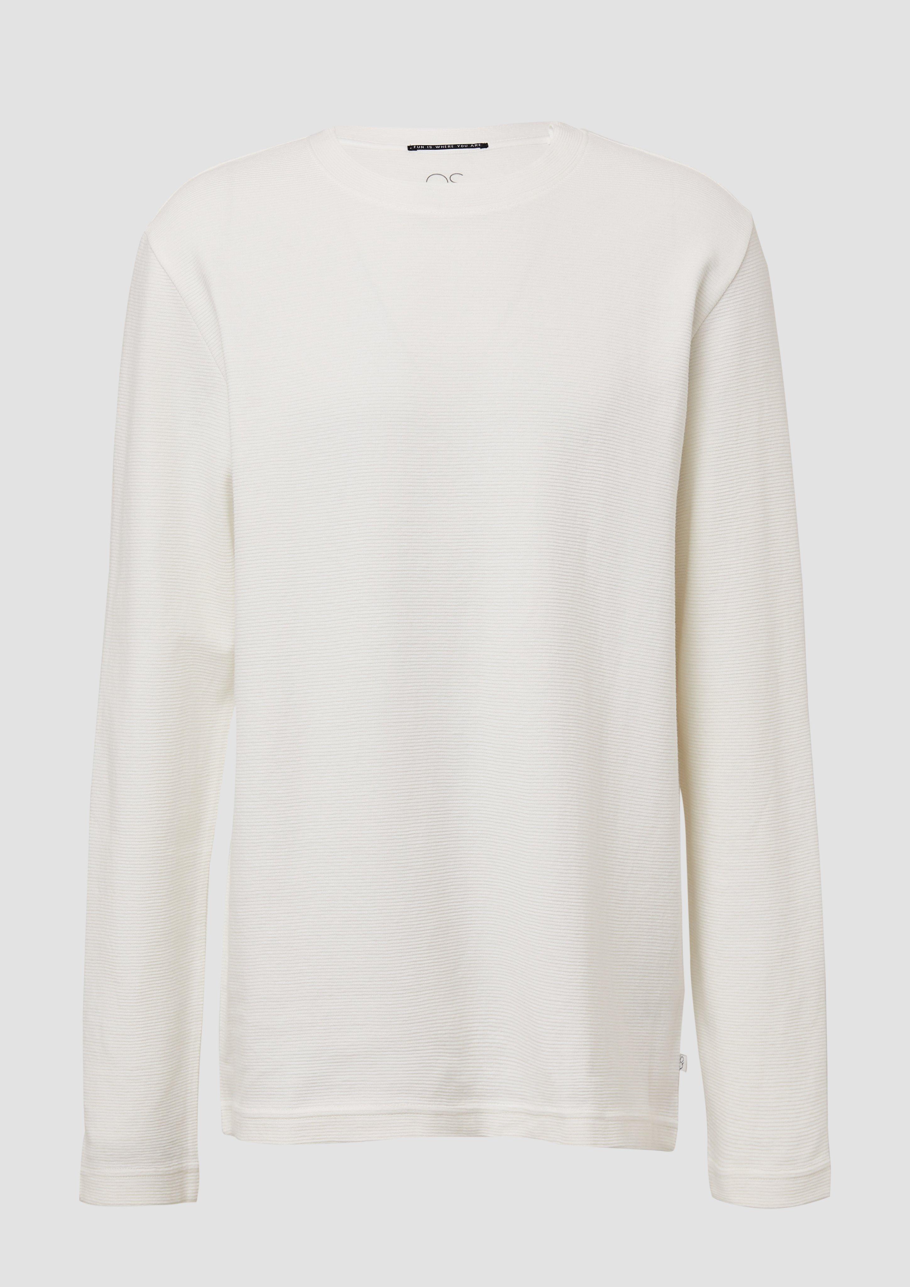 QS - Longsleeve aus Strukturware, Herren, creme