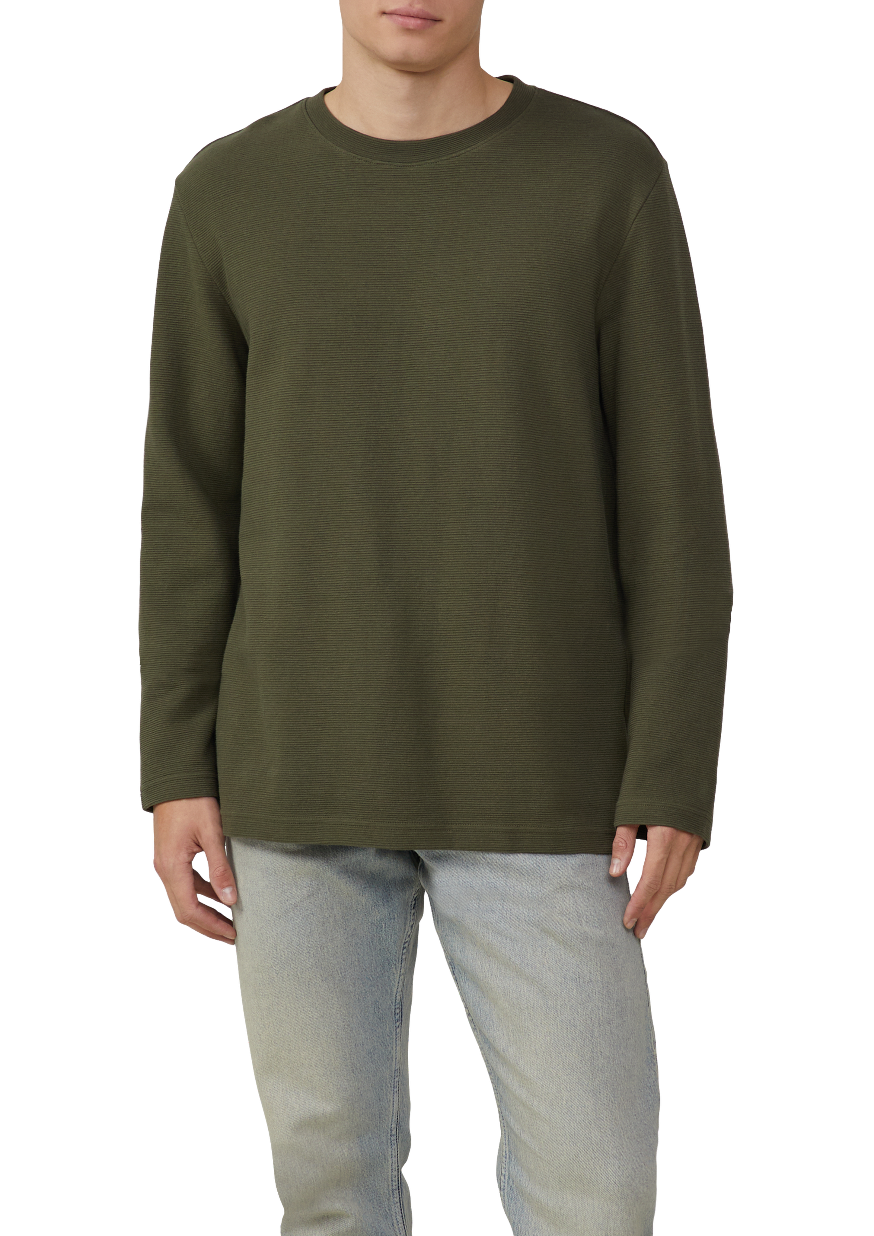 QS - Longsleeve aus Strukturware, Herren, Grün