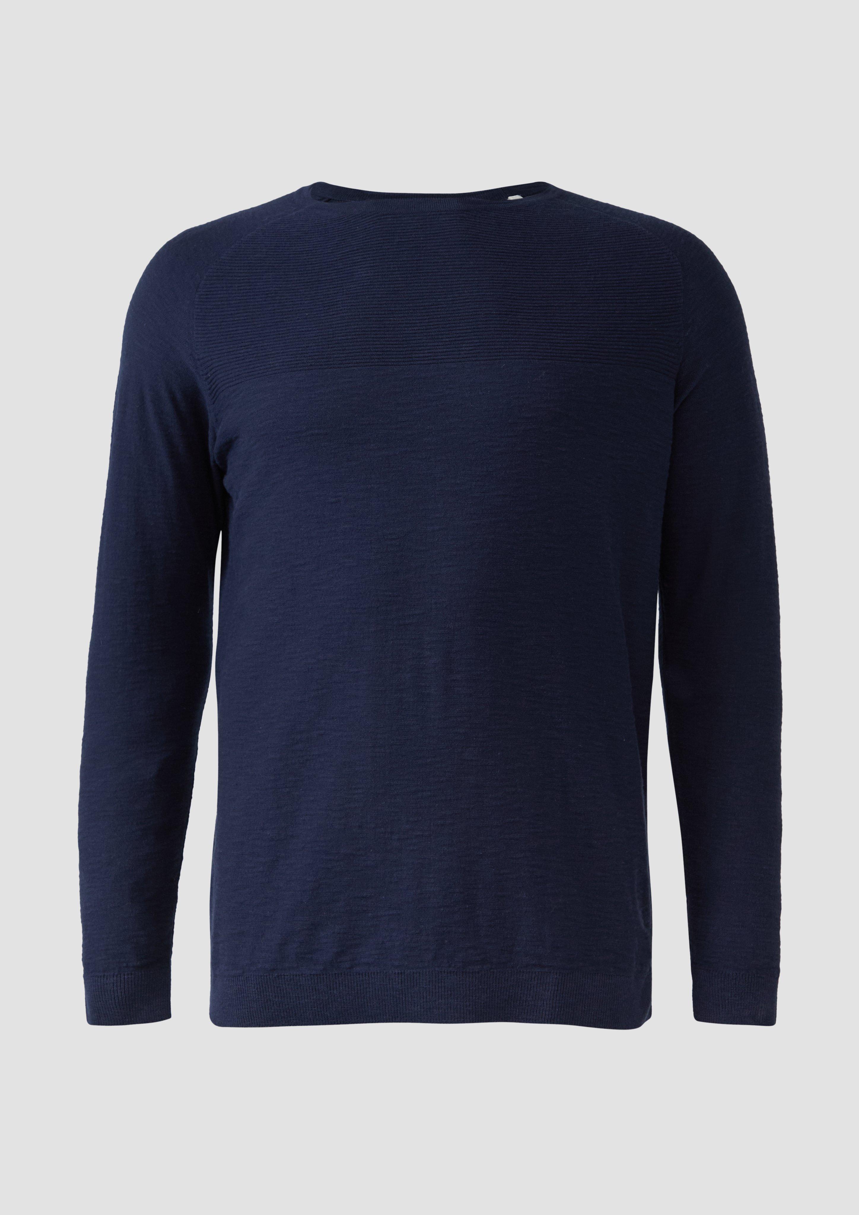 s.Oliver - Baumwoll-Strickpullover im Mustermix, Herren, blau