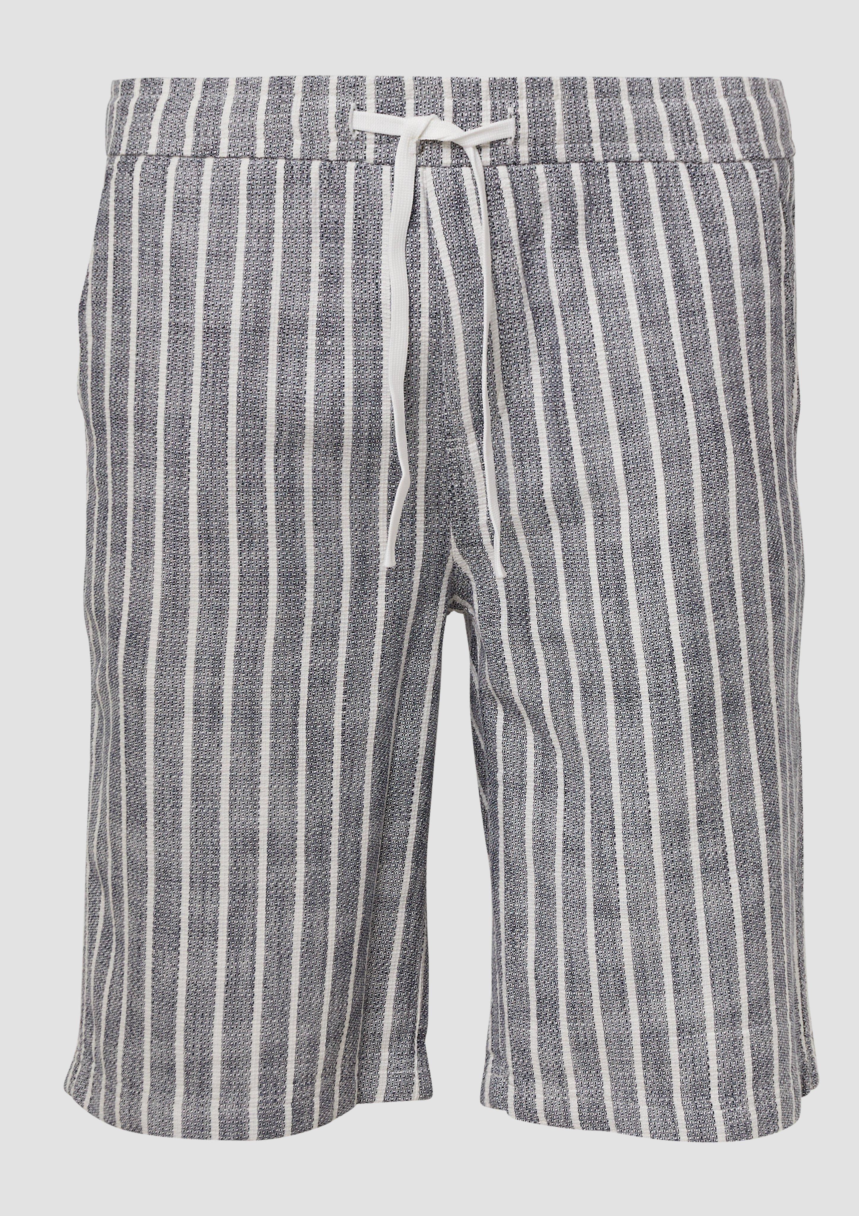 s.Oliver - Gestreifte Bermuda Detroit im Relaxed Fit, Herren, blau
