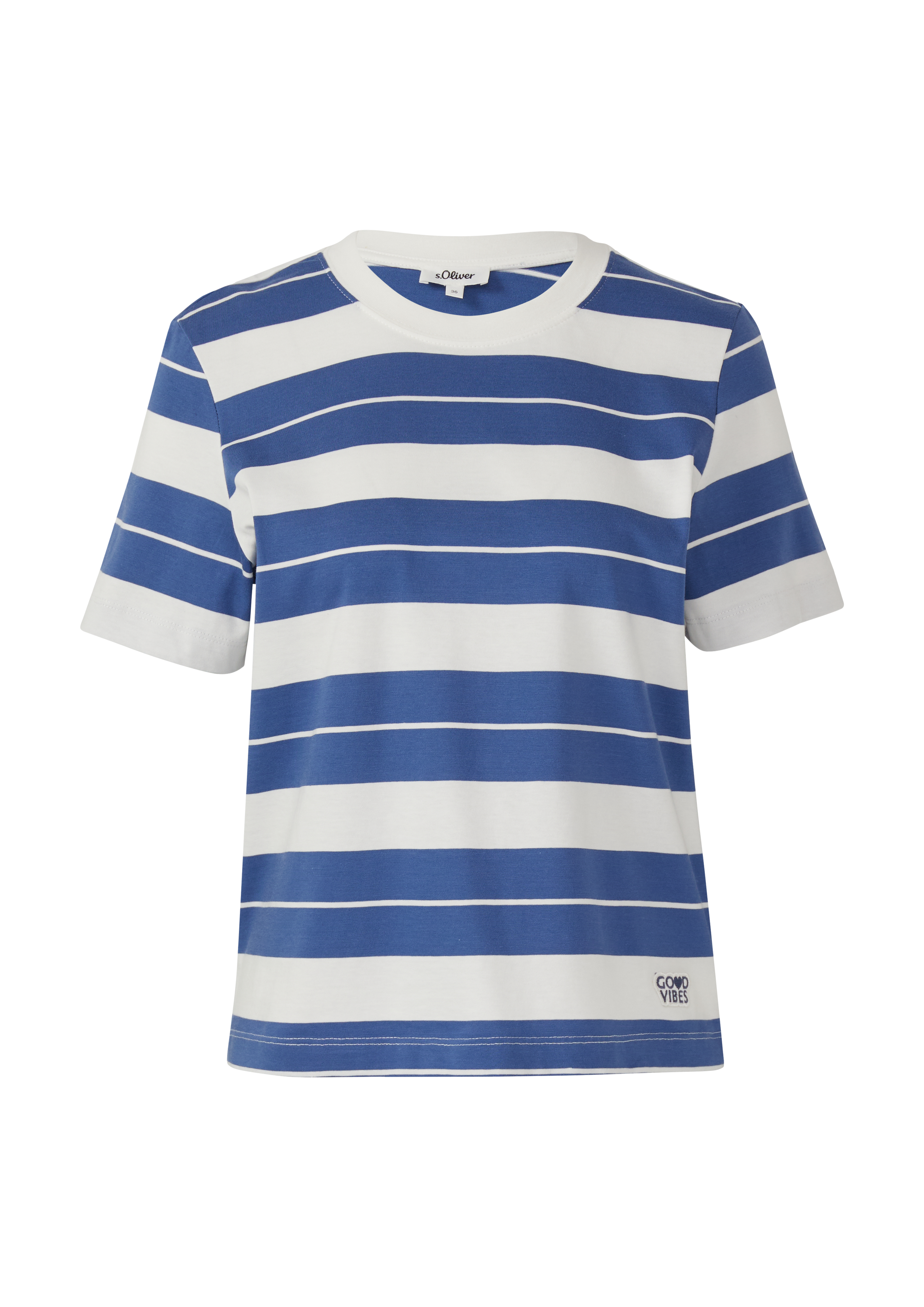 Gestreept katoenen T-shirt met patch