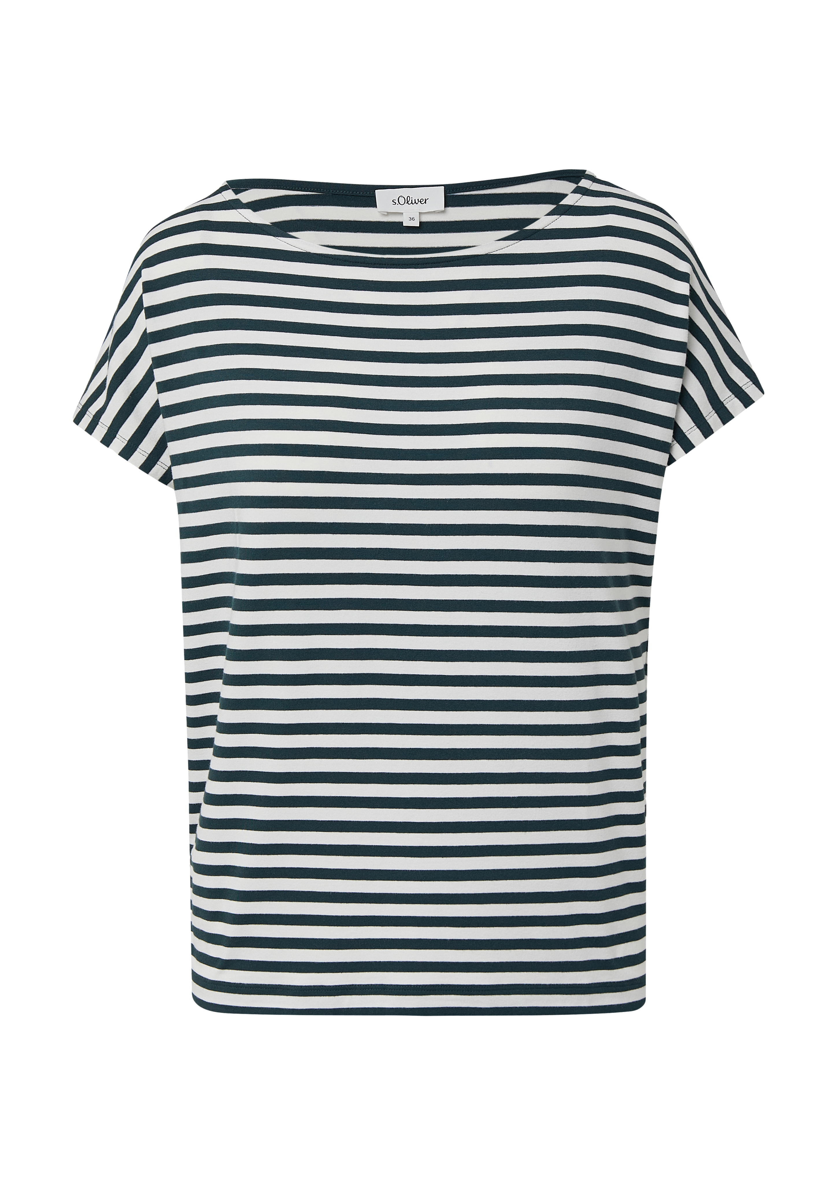 Soepel jersey shirt met oversized schouders