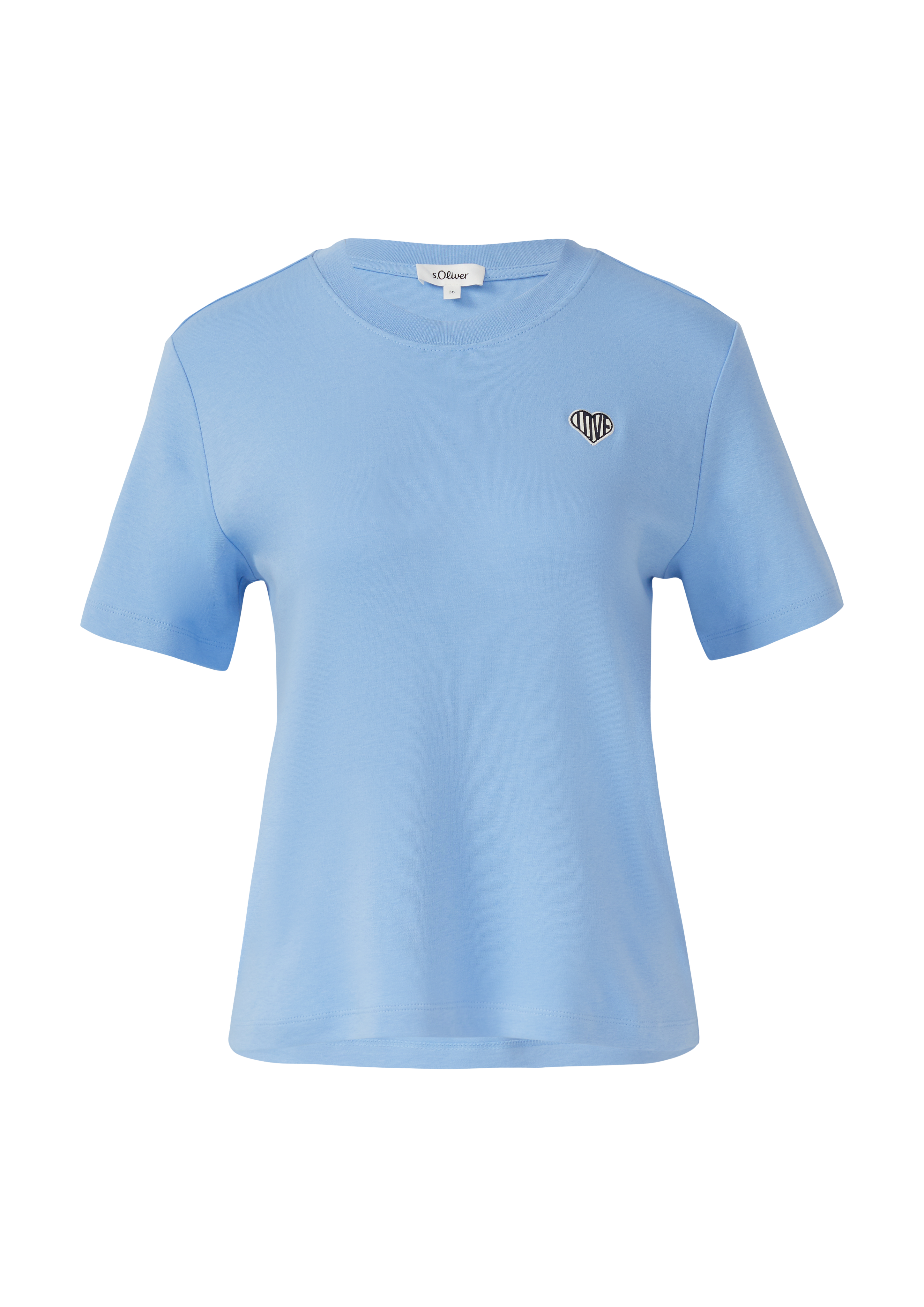 T-shirt in interlockjersey met kleine patch