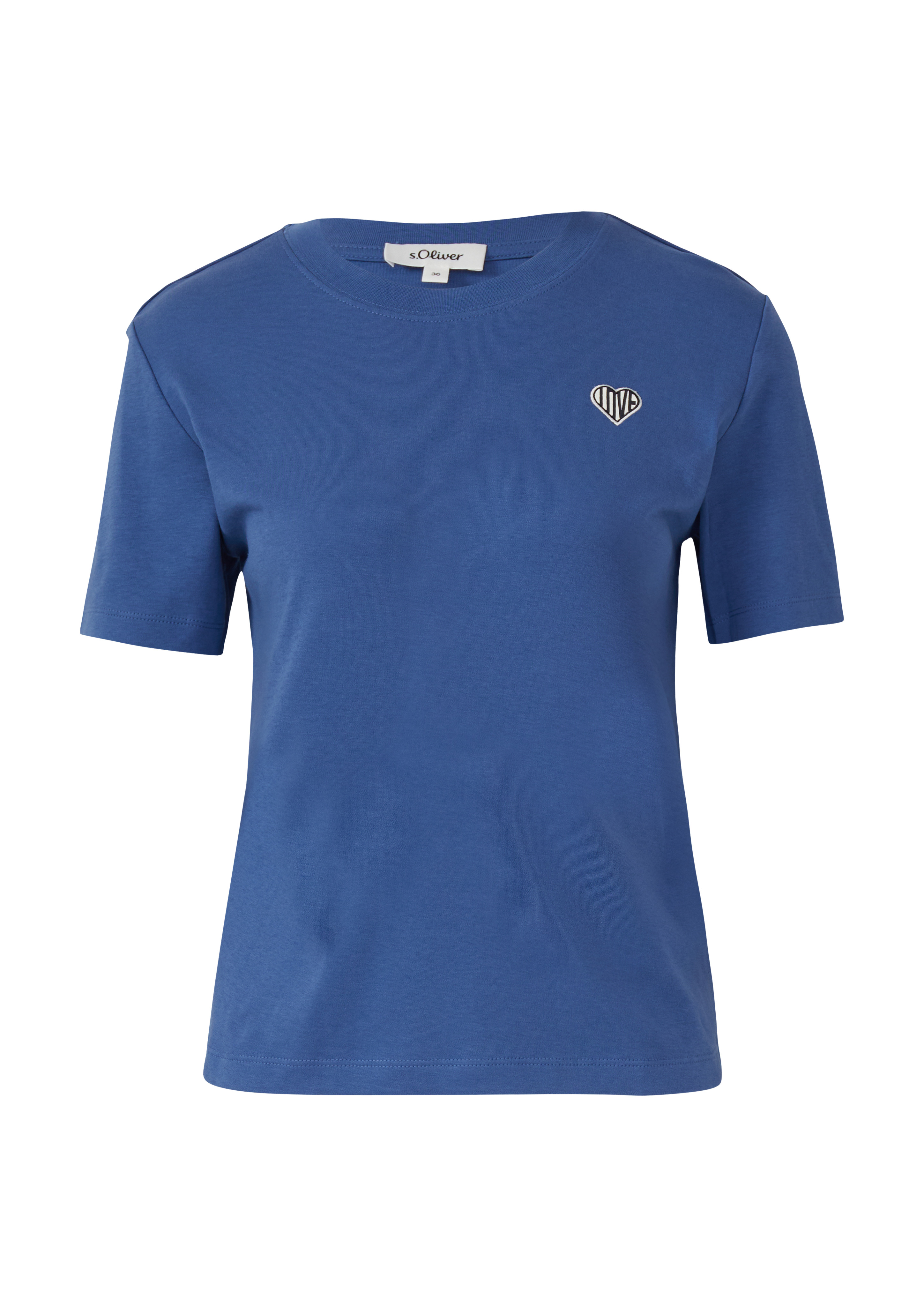 T-shirt in interlockjersey met kleine patch
