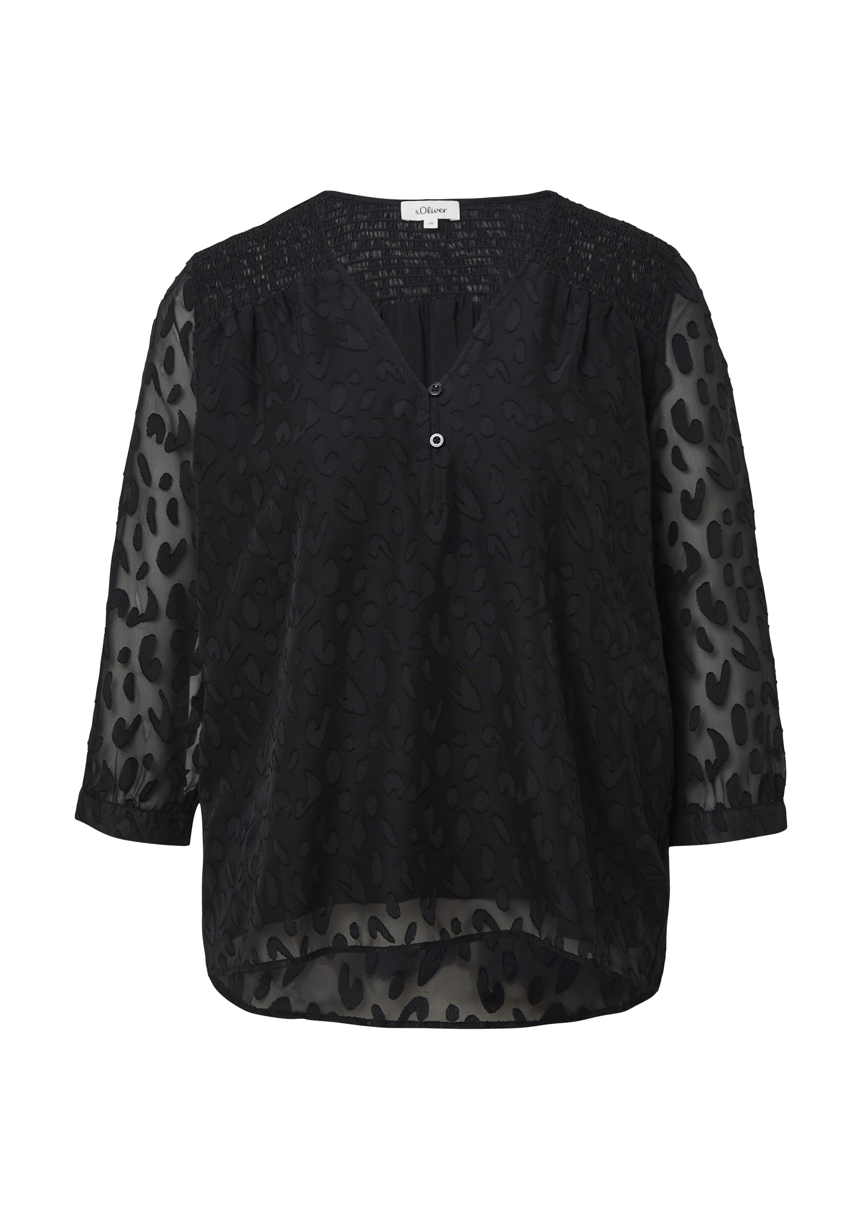 Bluse aus Struktur-Chiffon im Relaxed Fit