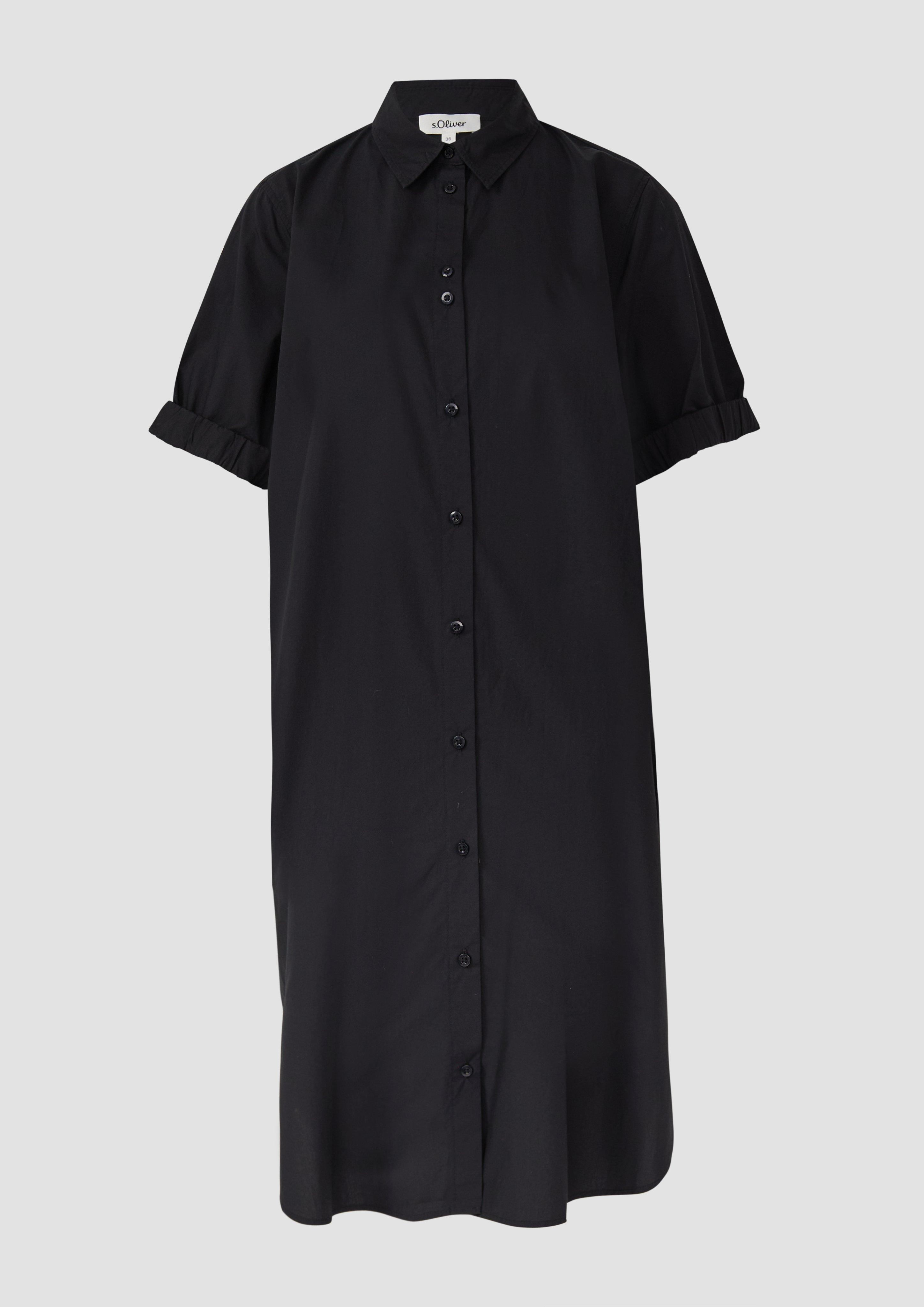 s.Oliver - Oversized Blusenkleid mit Smok-Detail, Damen, schwarz