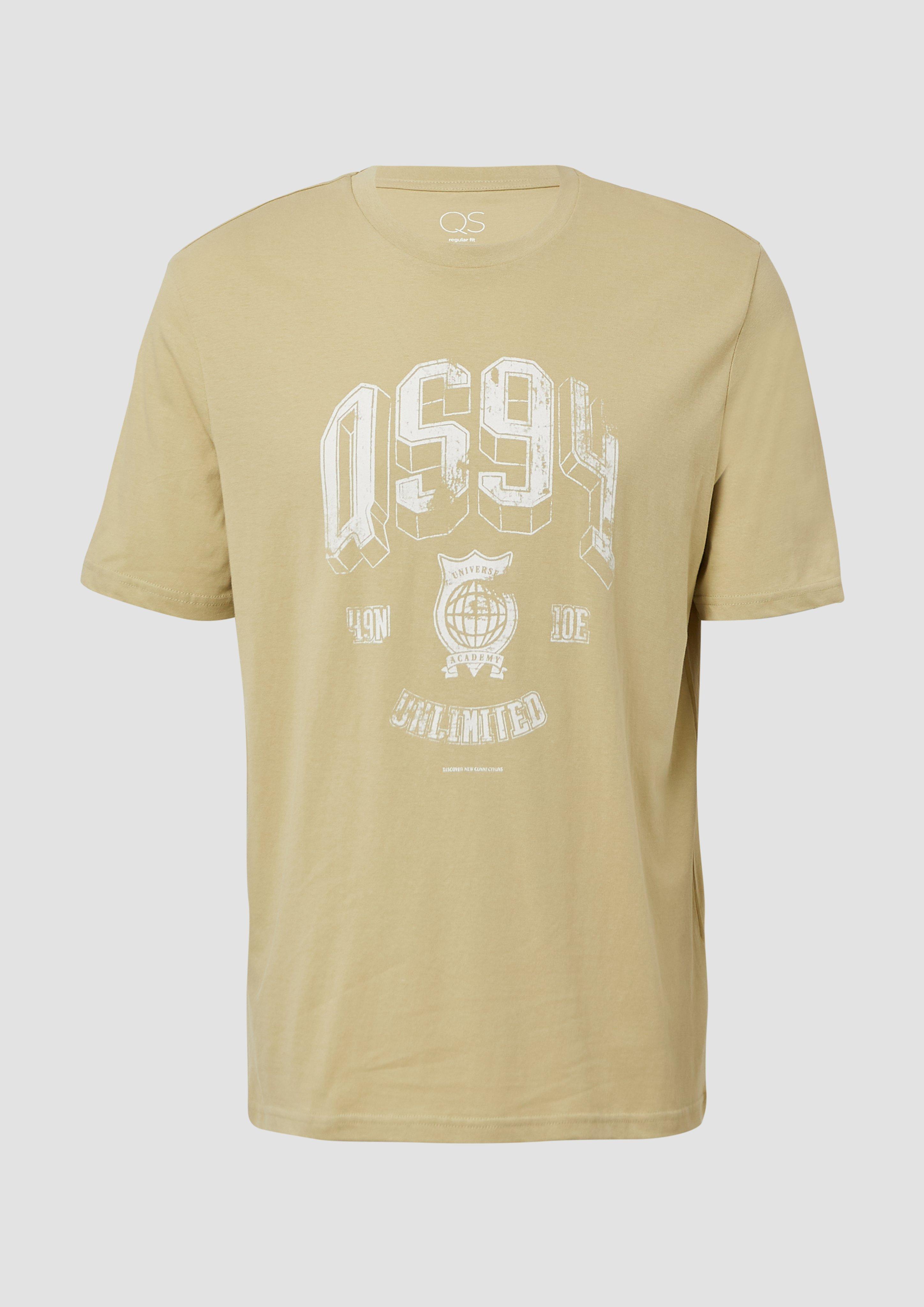 QS - T-Shirt mit Frontprint, Herren, grün