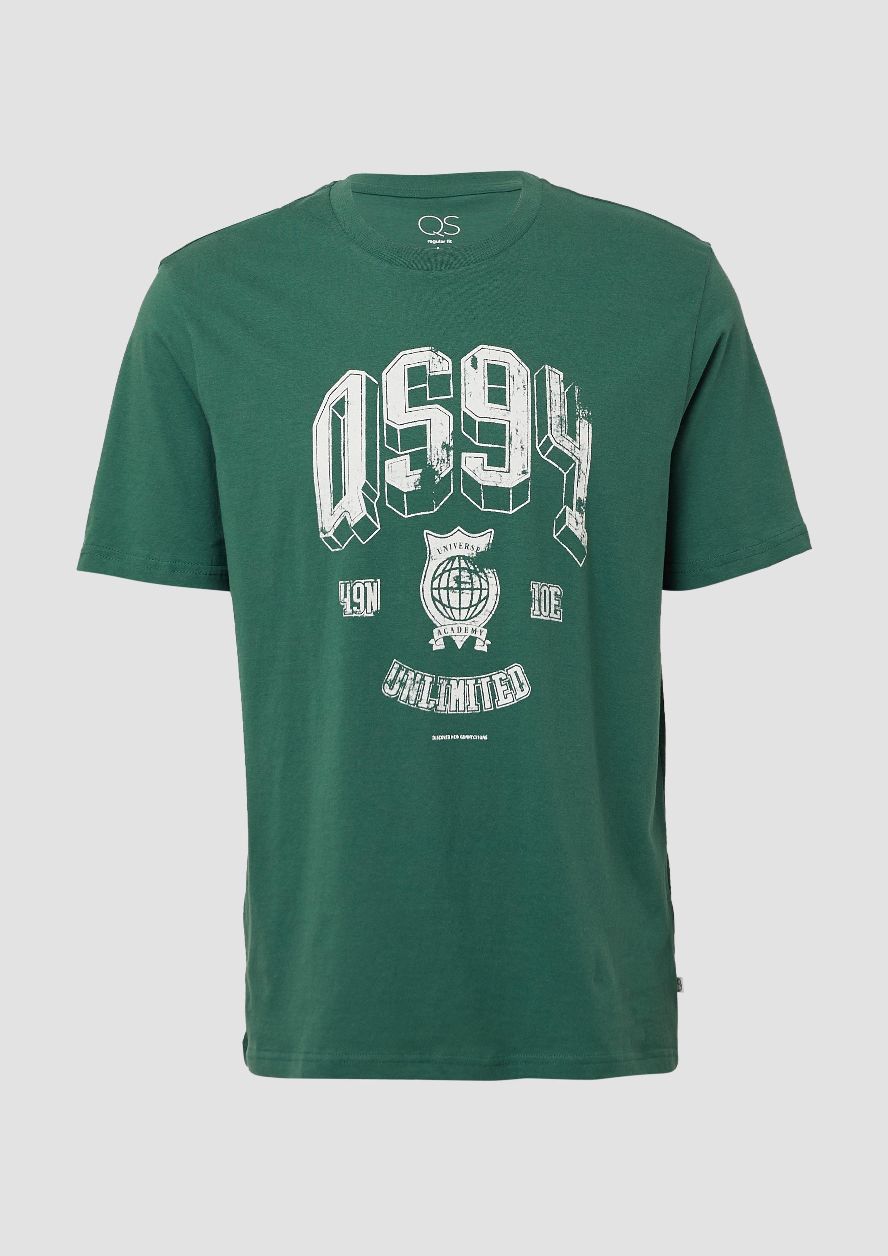 QS - T-Shirt mit Frontprint, Herren, grün