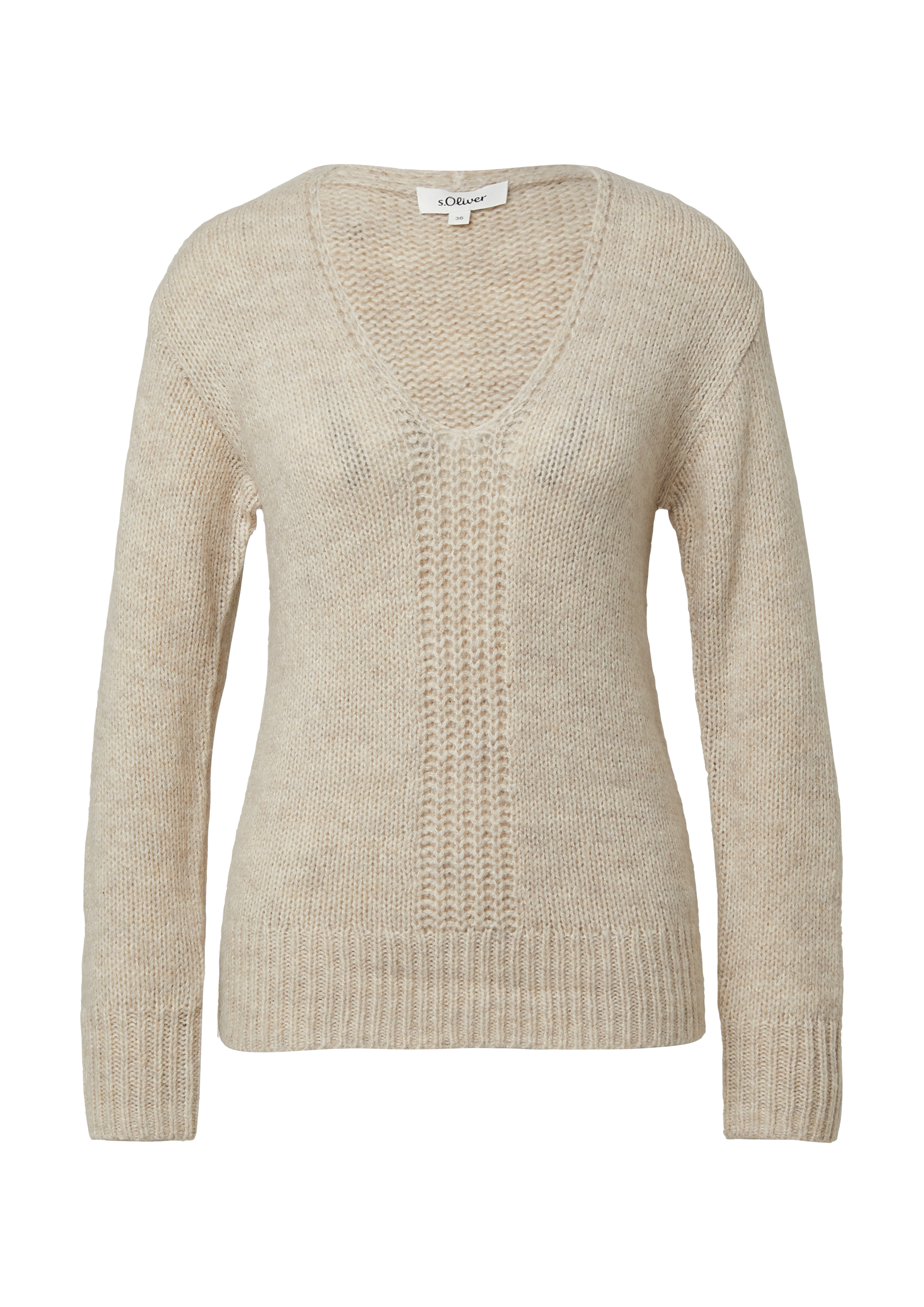 Alpakamixpullover mit Strickmuster