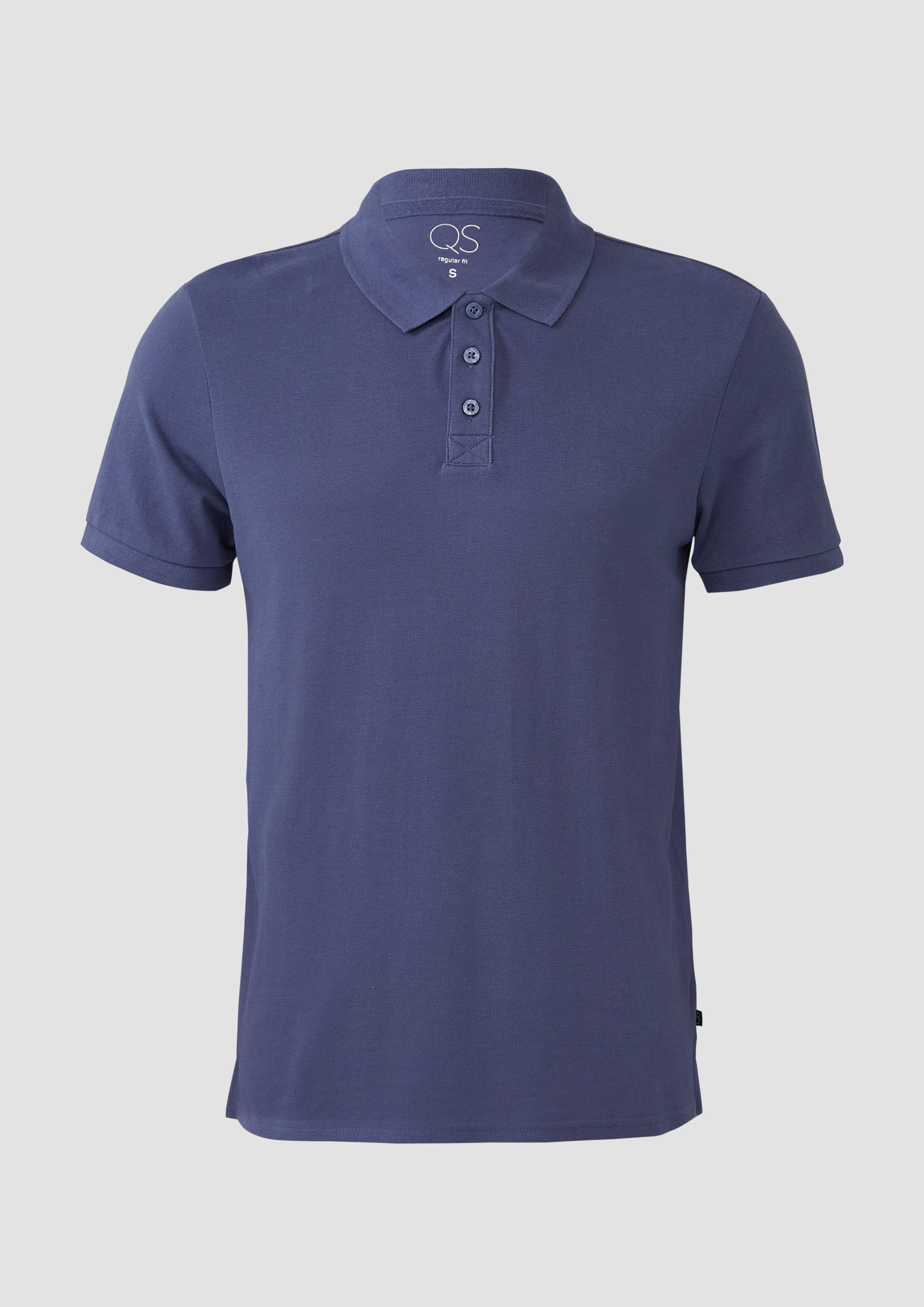 QS - Poloshirt aus Piqué, Herren, blau