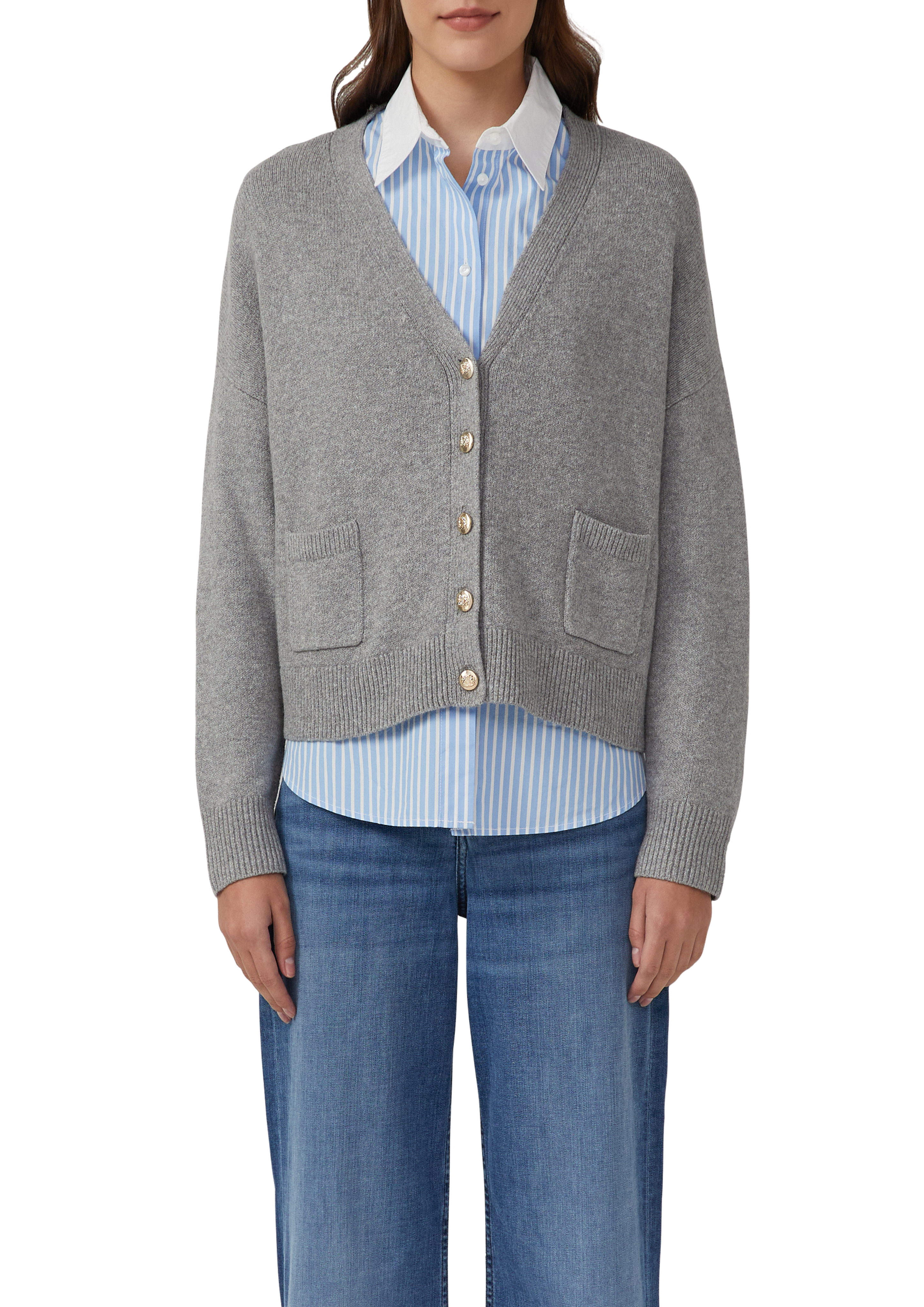 Oversized cardigan with decorative buttons - Graphit | s.Oliver