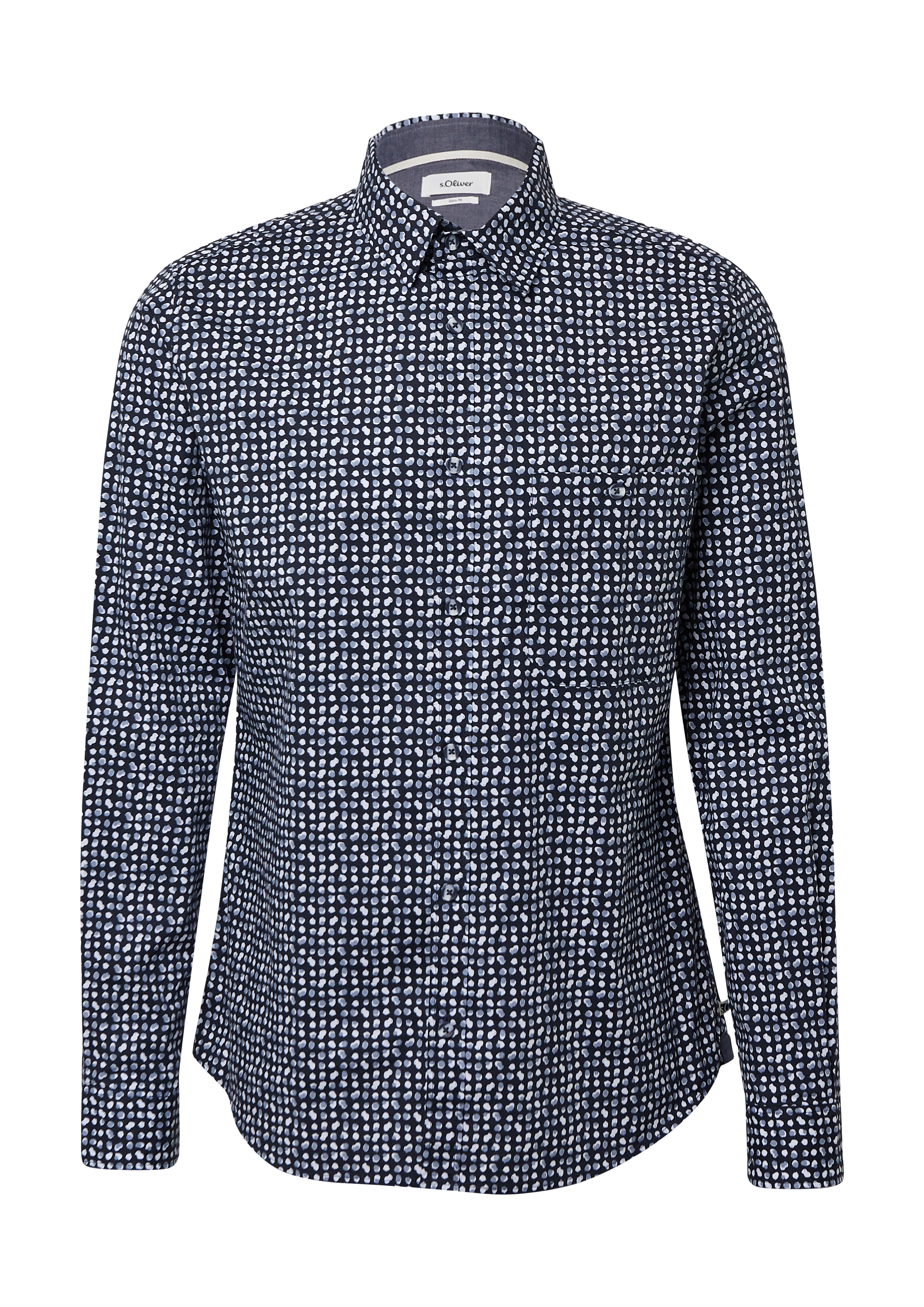 Slim Fit: Gemustertes Hemd aus Baumwollstretch