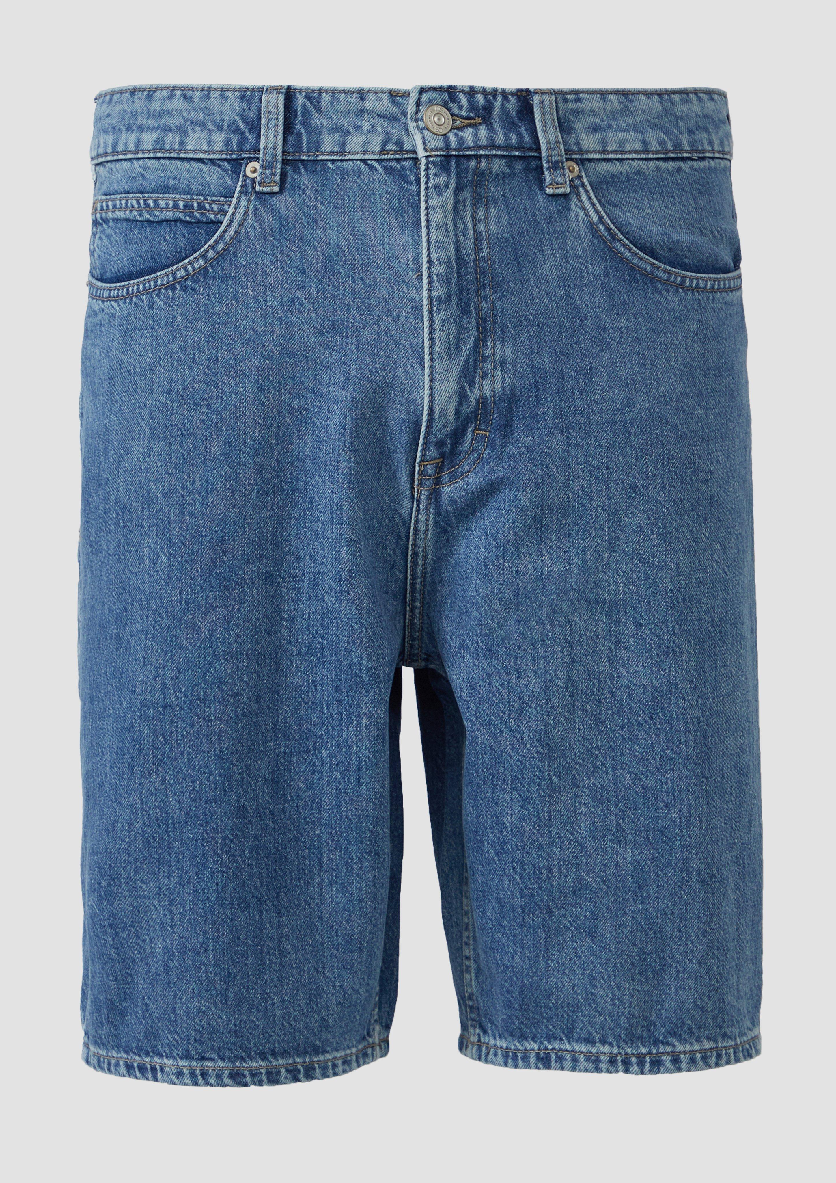 QS - Denim-Shorts / Loose Fit / Mid Rise / Wide Leg, Herren, blau