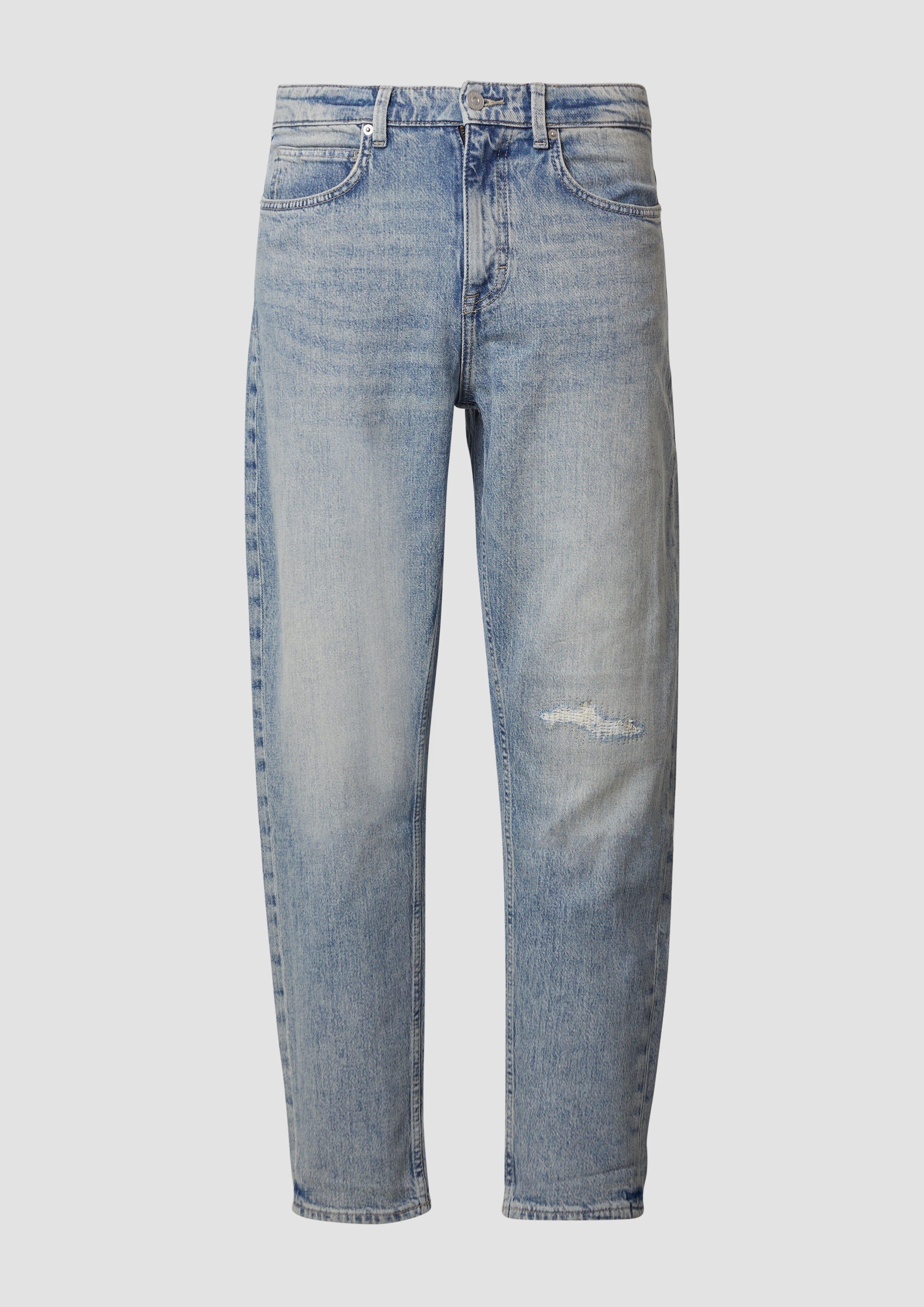 QS - Jeans Devon / Relaxed Fit / Mid Rise / Tapered Leg, Herren, blau