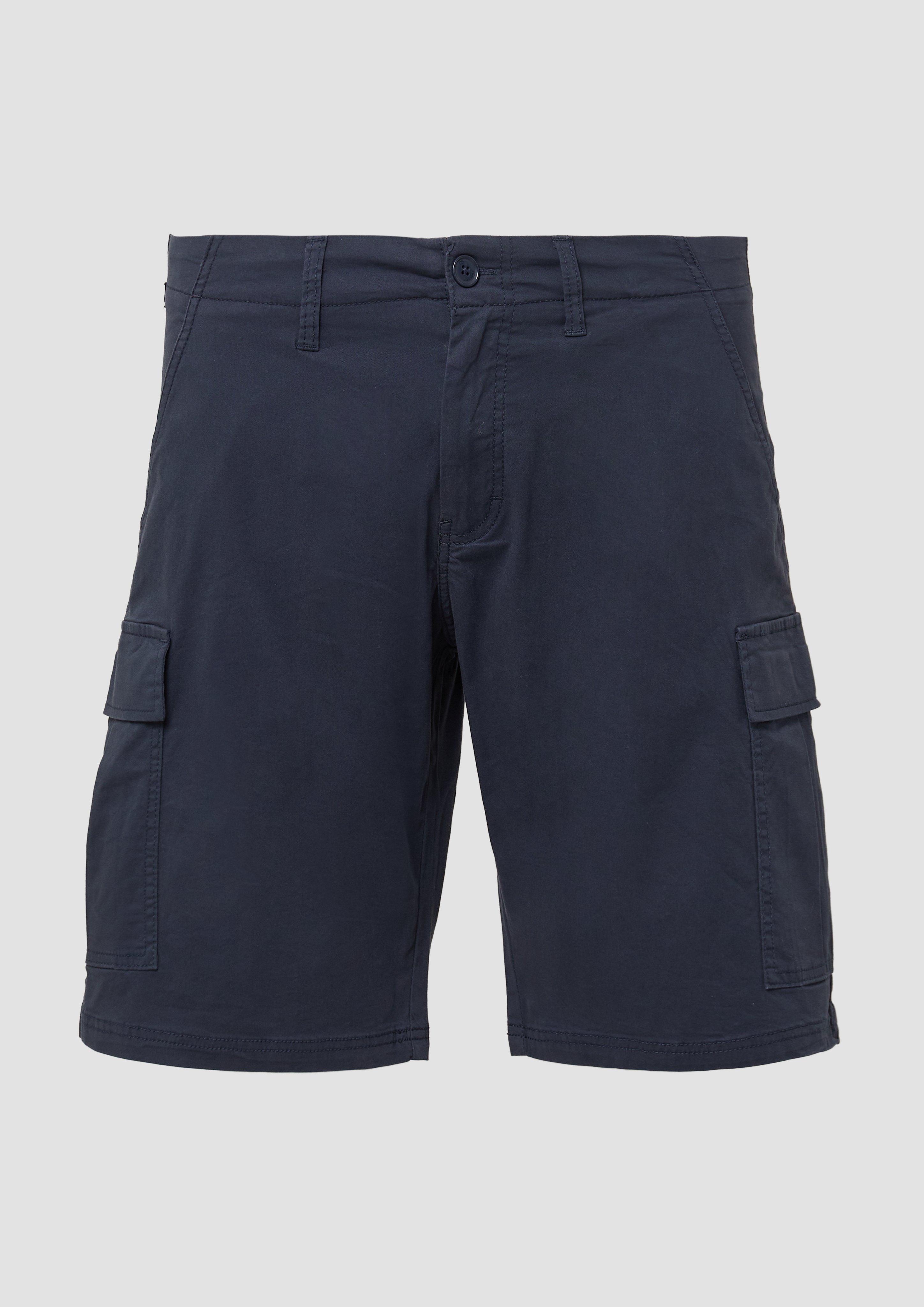 QS - Cargo-Shorts aus Baumwollstretch, Herren, blau