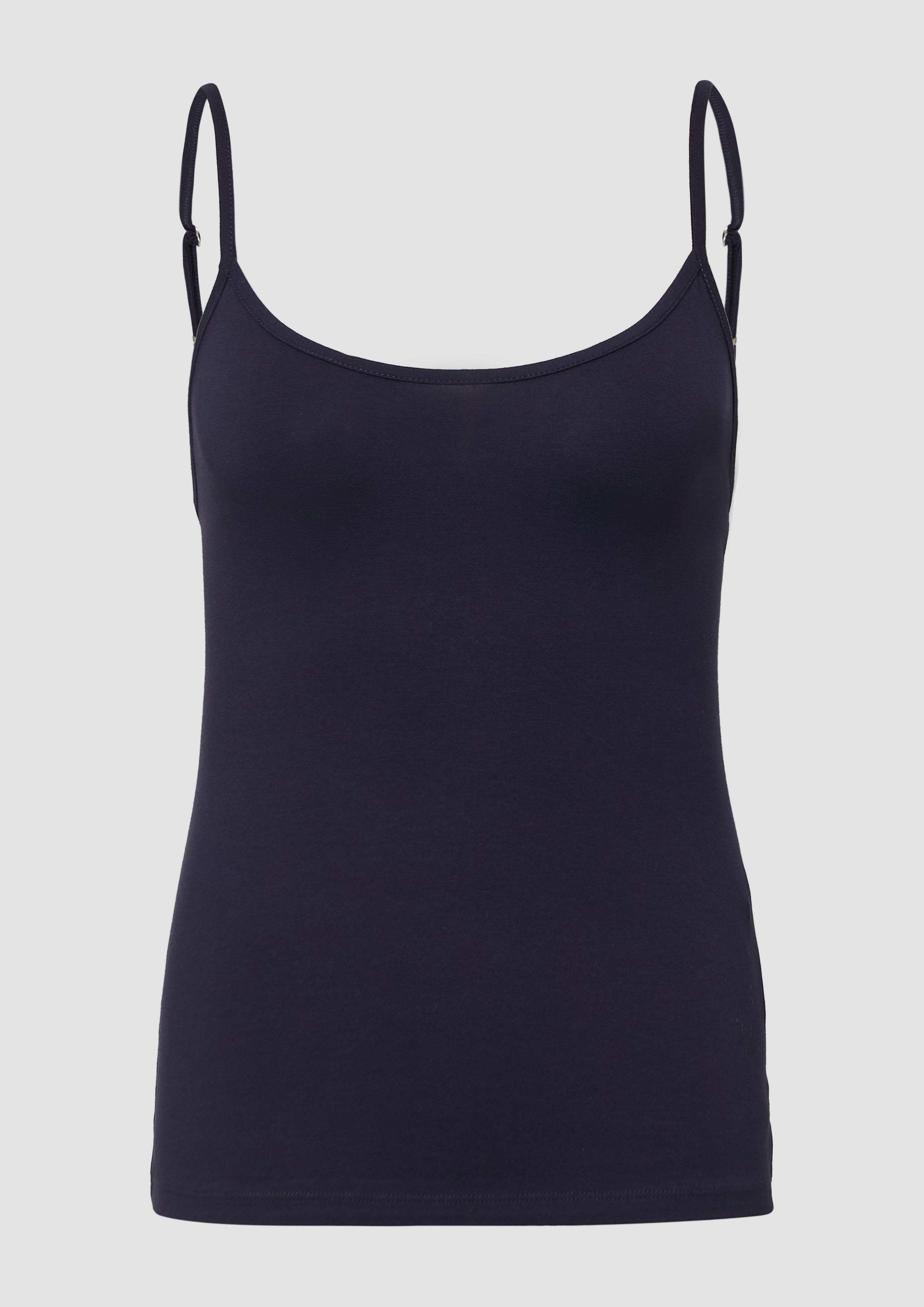 s.Oliver - Slim-Fit-Top mit verstellbaren Spaghettiträgern, Damen, blau